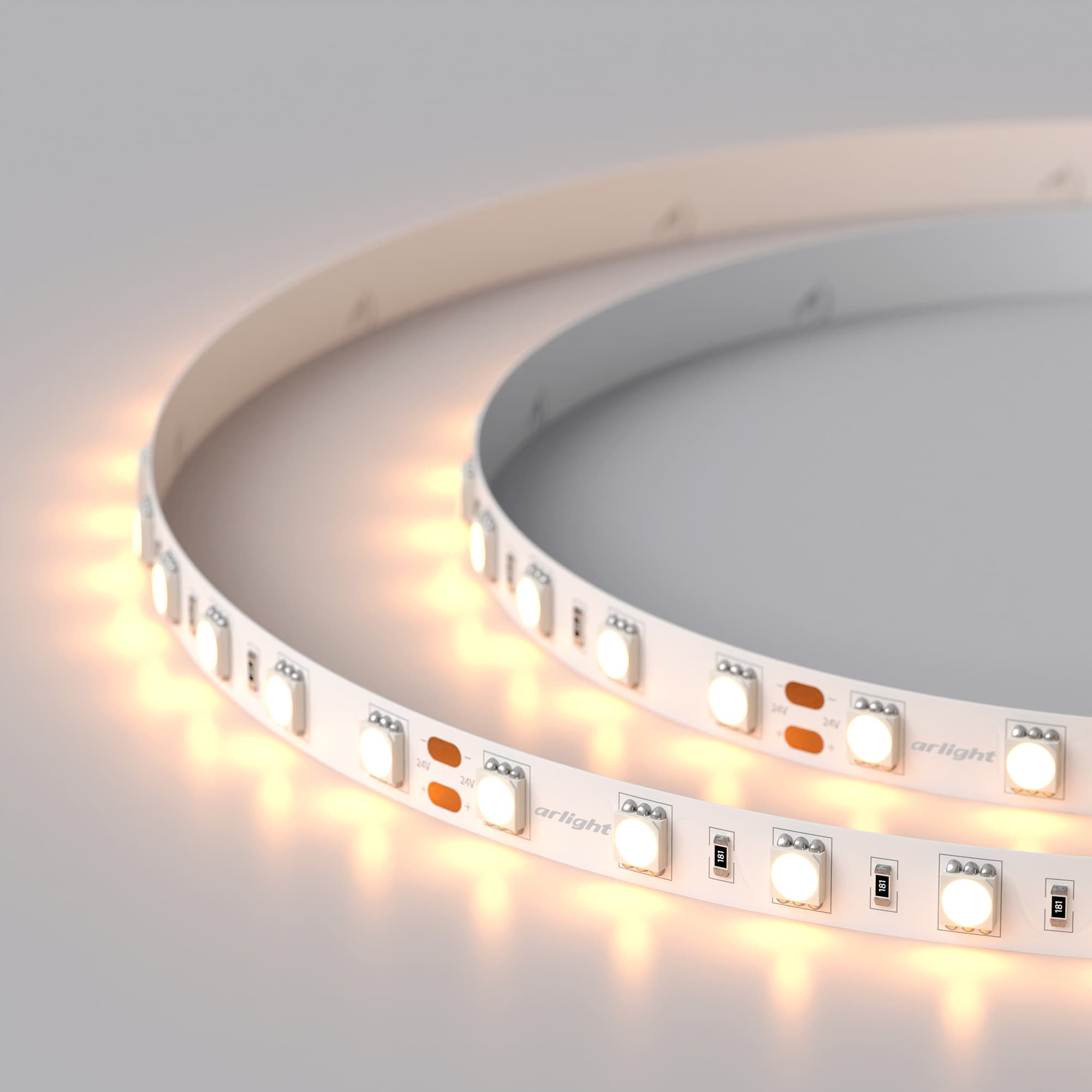 Светодиодная лента RT 2-5000 24V Warm2400 2x (5060, 300 LED, LUX) (Arlight, 14.4 Вт/м, IP20) 018099(B) — фото 4