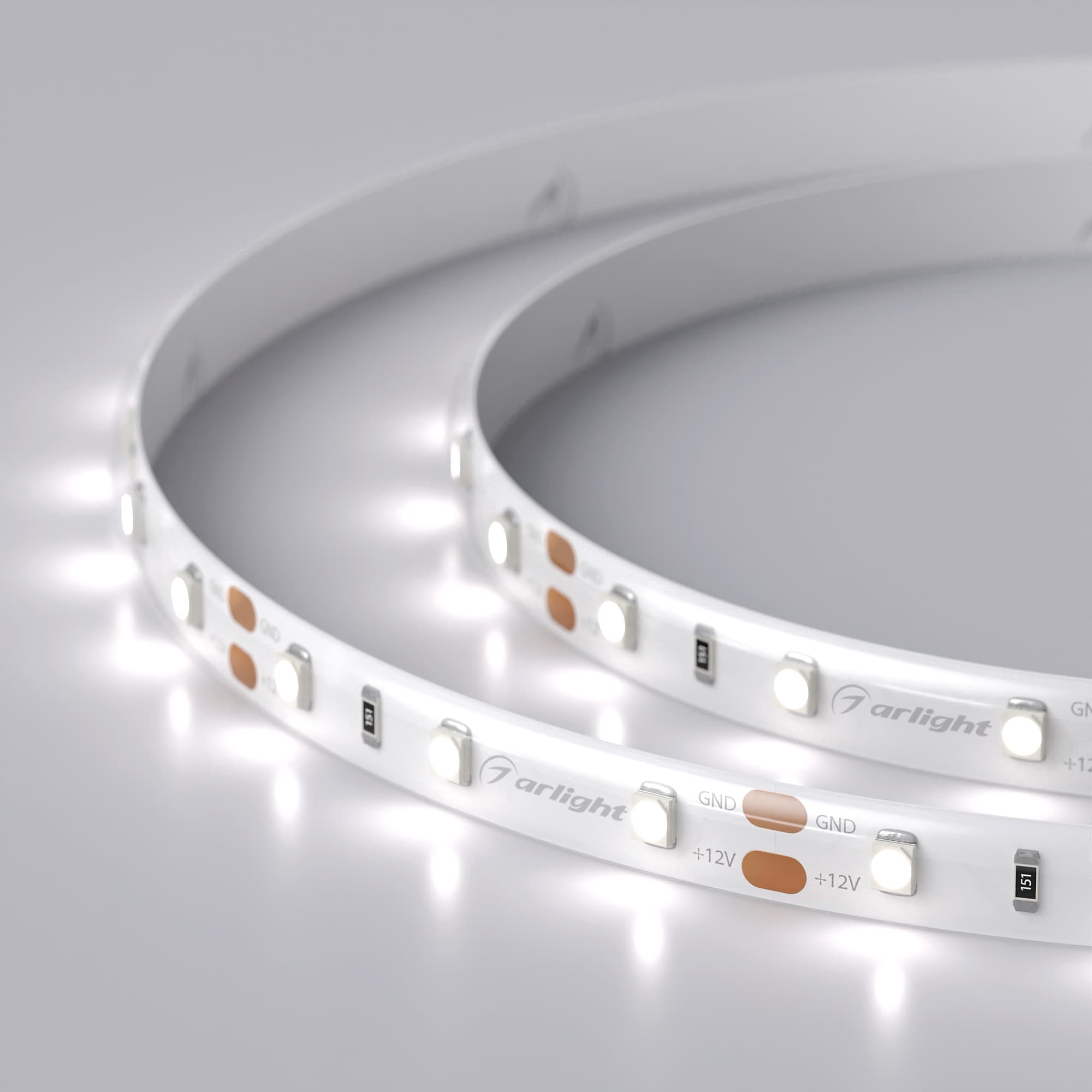 Светодиодная лента RTW 2-5000SE 12V White (3528, 300 LED, LUX) (Arlight, 4.8 Вт/м, IP65) 014627 — фото 4
