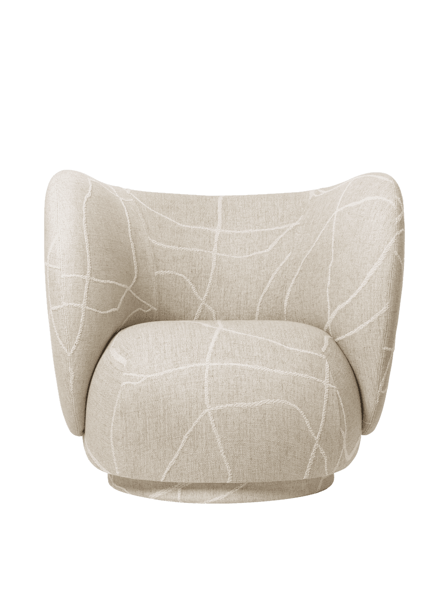Ferm Living Rico Lounge Chair - Swivel - Can Lis - Sand/Off-White