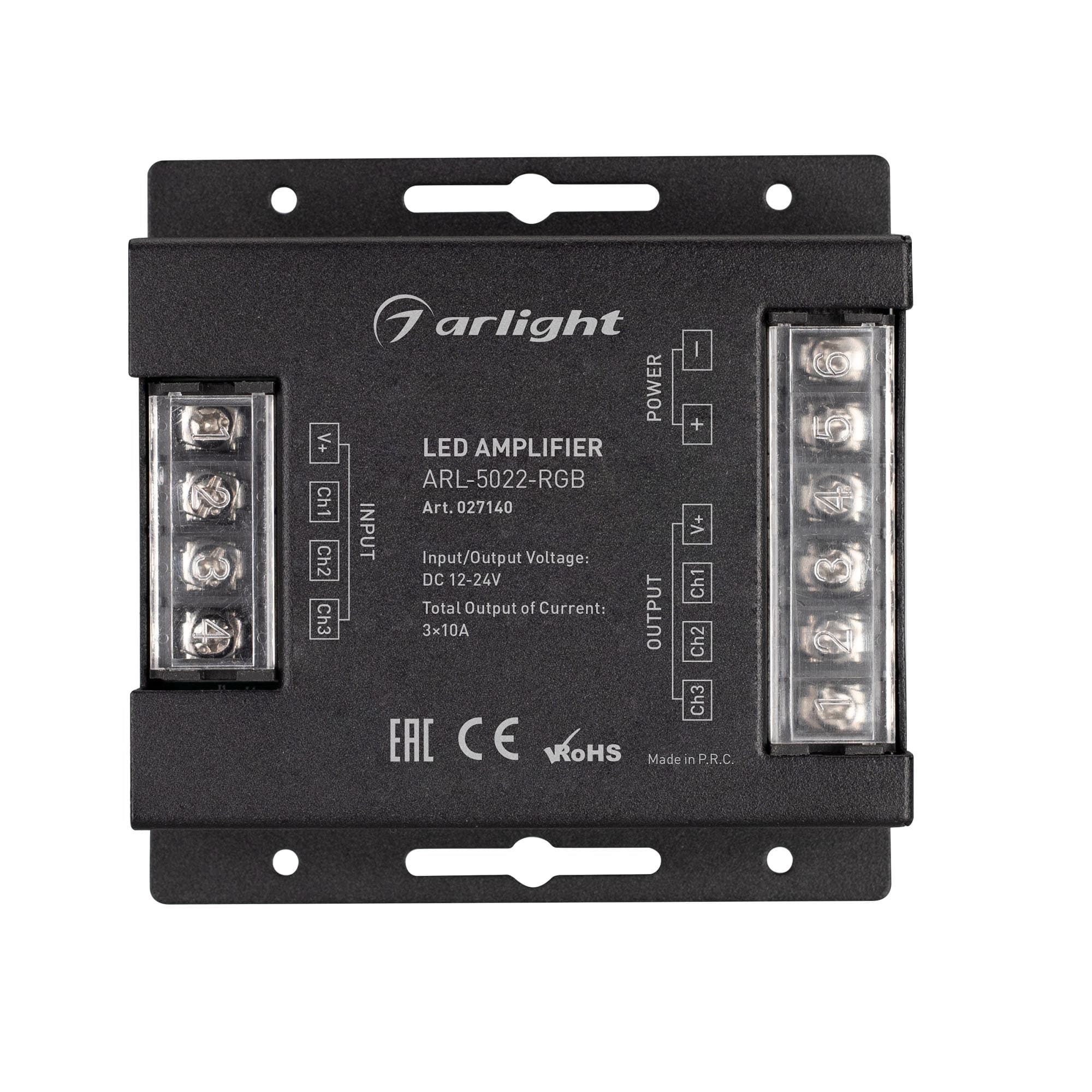 Усилитель ARL-5022-RGB (12-24V, 3x10A, 360-720W) (Arlight, IP20 Металл, 3 года) 027140 — фото 2