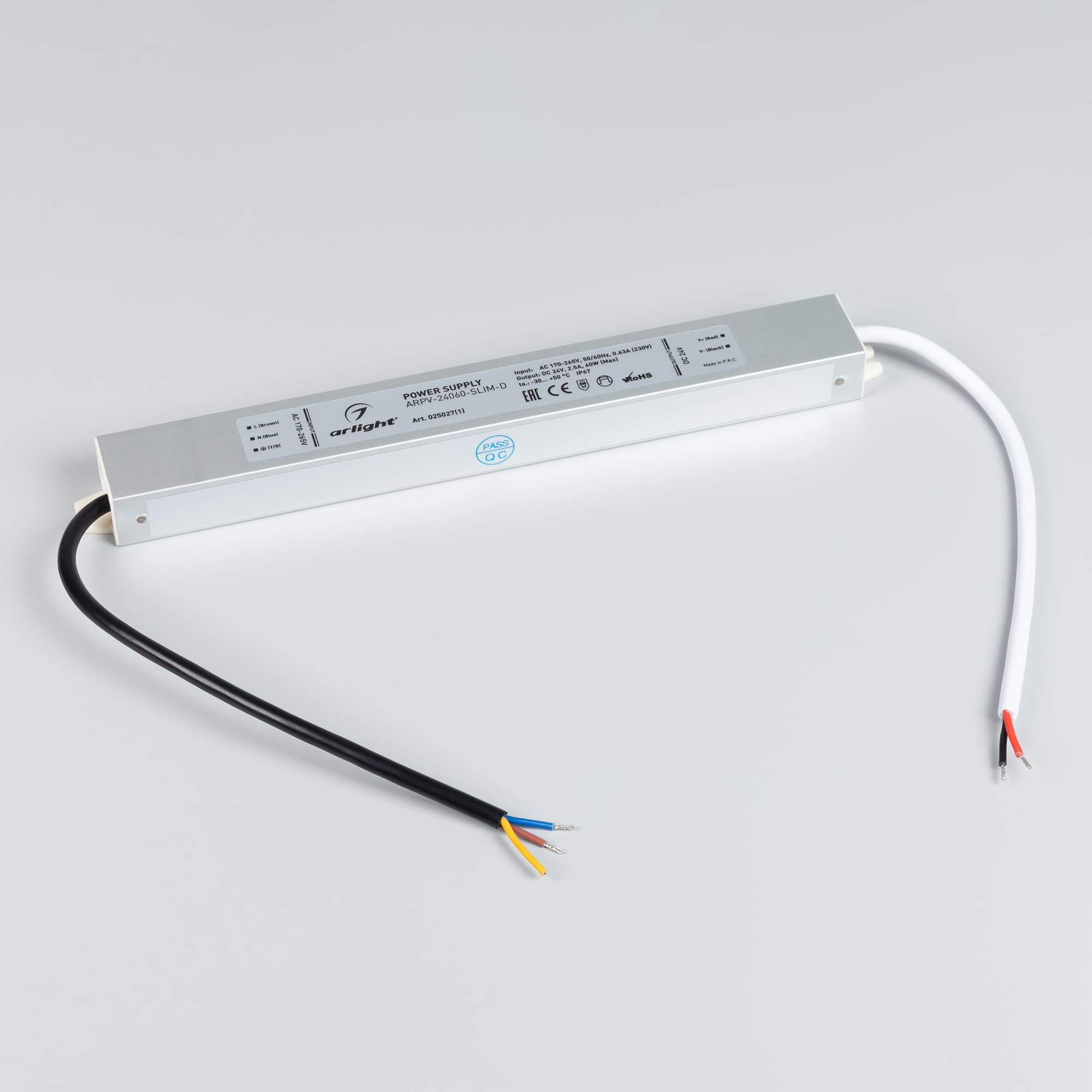 Блок питания ARPV-24060-SLIM-D (24V, 2.5A, 60W) (Arlight, IP67 Металл, 3 года) 025027(1) — фото 3