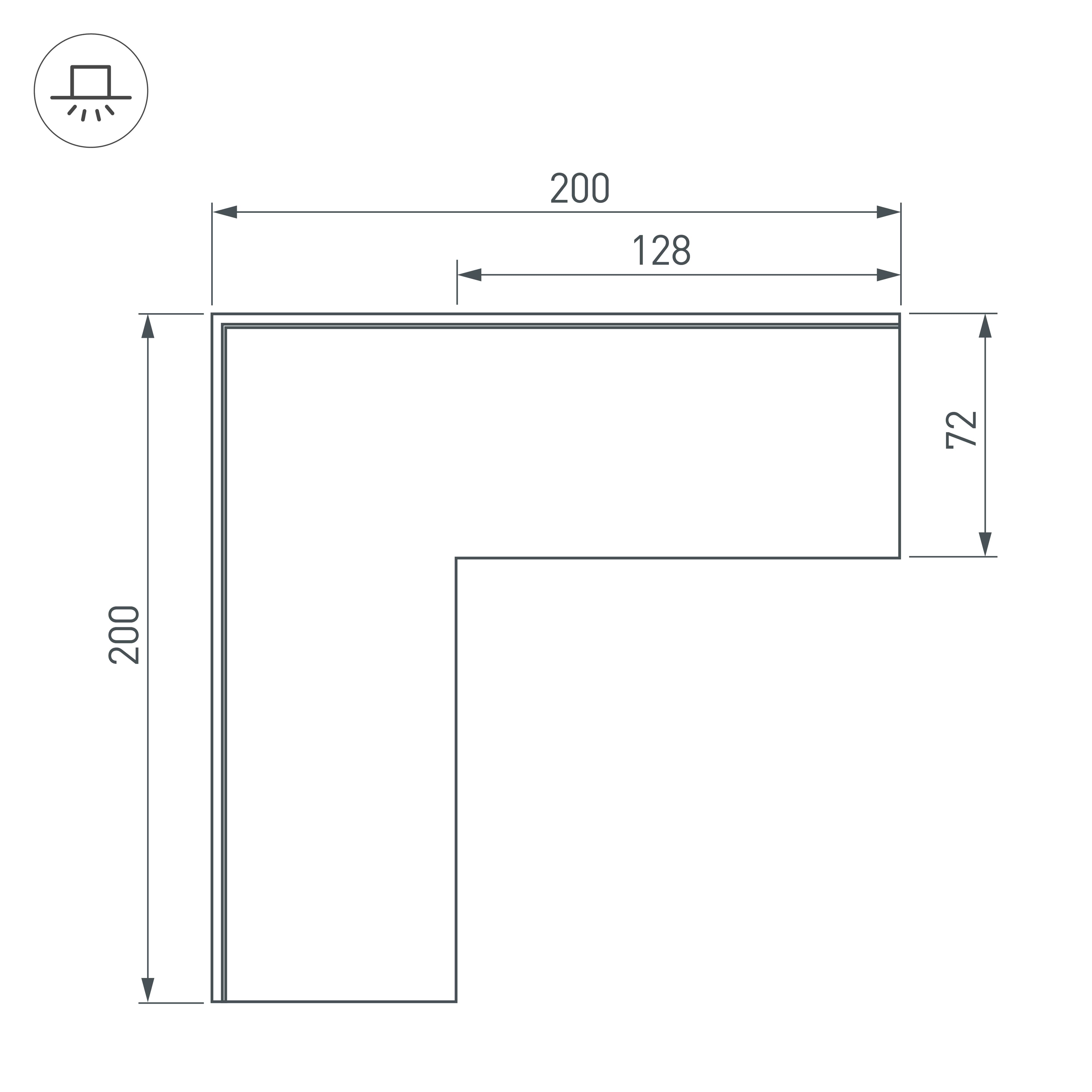 Угол SL-LINIA55-FANTOM внешний (Arlight, Металл) 030131 — фото 3
