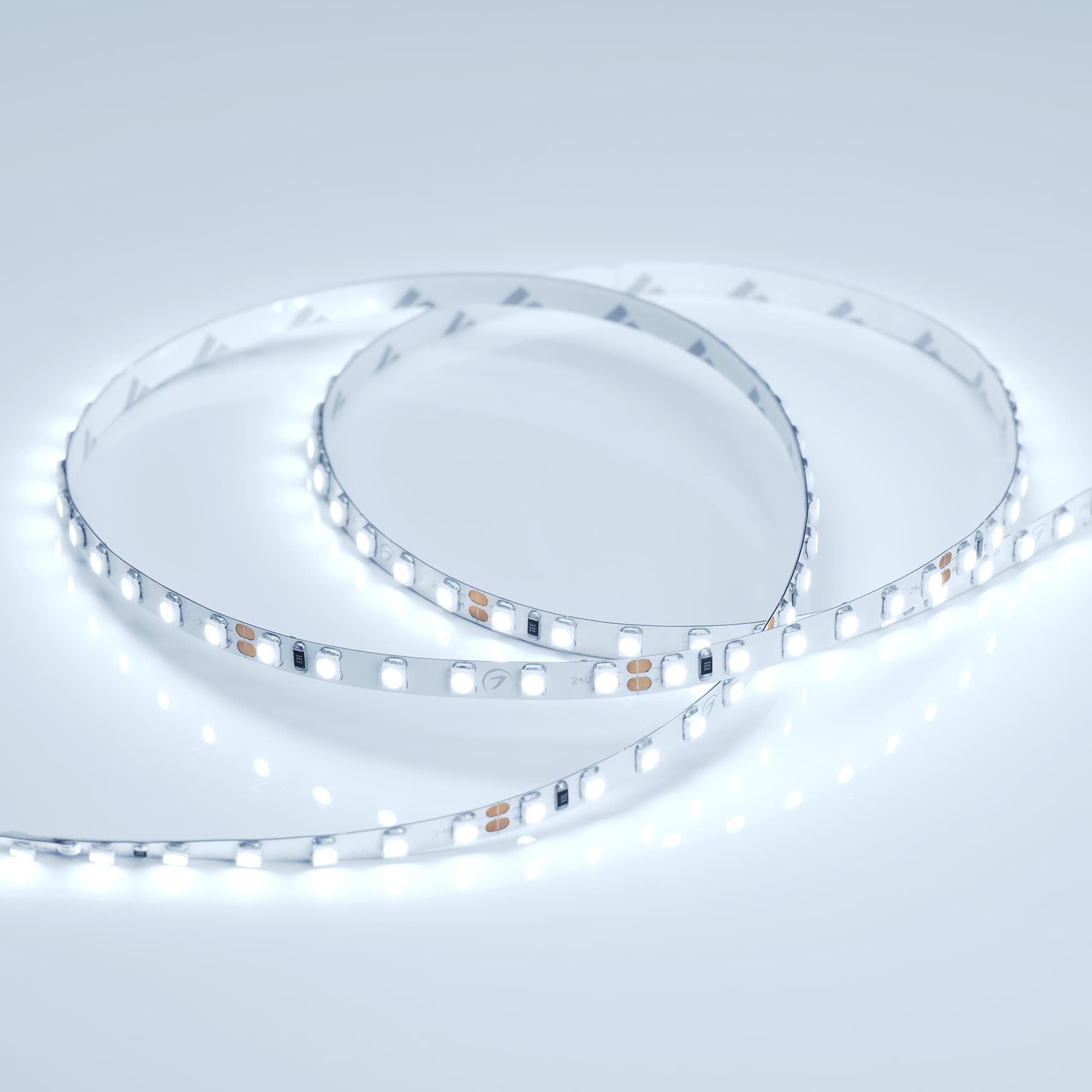 Светодиодная лента RT 2-5000 24V Cool 15K 5mm 2x (3528, 600 LED, LUX) (Arlight, 9.6 Вт/м, IP20) 015661(B) — фото 1