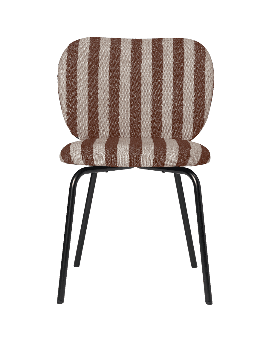 Ferm Living Rico Chair - Black - Louisiana - Sand/Chocolate