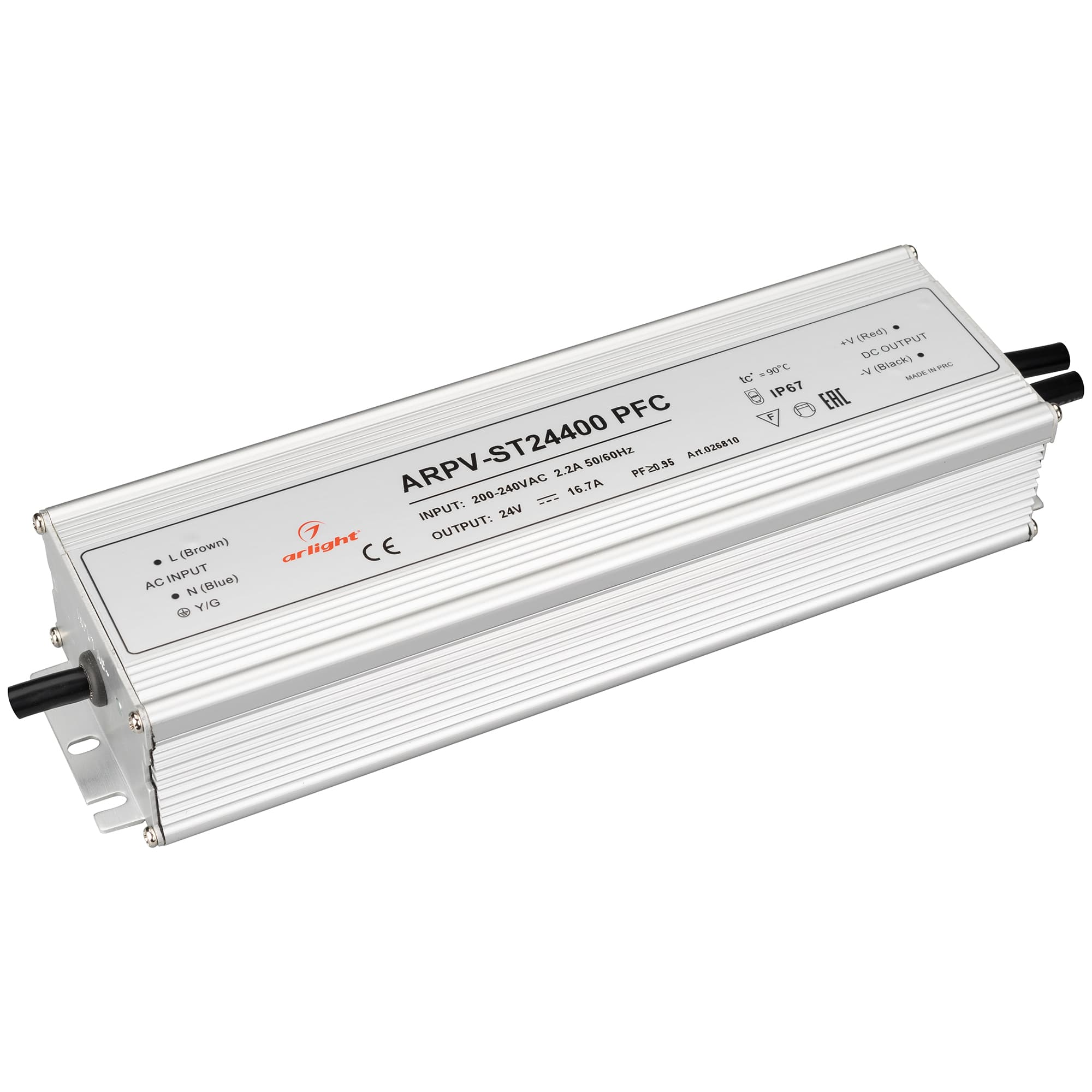 Блок питания ARPV-ST24400 PFC (24V, 16.7A, 400W) (Arlight, IP67 Металл, 5 лет) 026810 Arlight