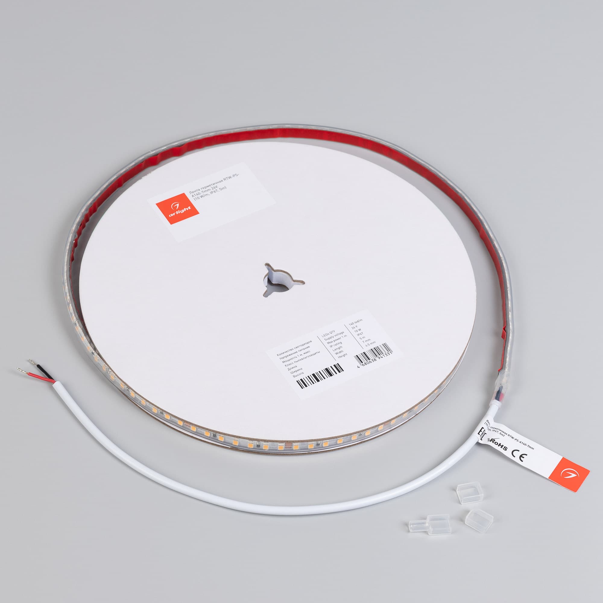 Светодиодная лента герметичная RTW-PS-A140-7mm 24V Warm2700 (10 W/m, IP67, 5m) (Arlight, CRI>90) 058507 — фото 3