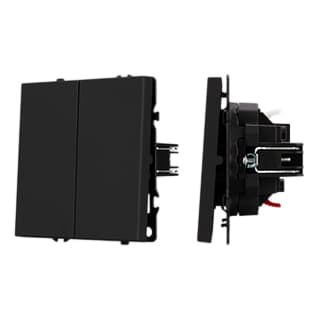 Механизм выключателя двухклавишный перекрёстный SWT-NOBE-MKX2-SFPL-BK (230V, 10A) (Arlight, Черный оникс) 061790