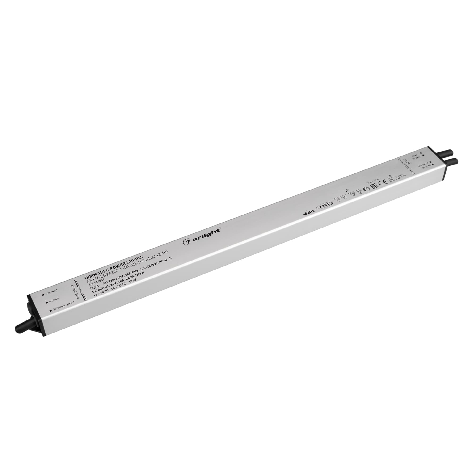 Блок питания ARPV-LG24240-LINEAR-PFC-DALI2-PD (24V, 10A, 240W) (Arlight, IP67 Металл, 5 лет) 033539 — фото 1