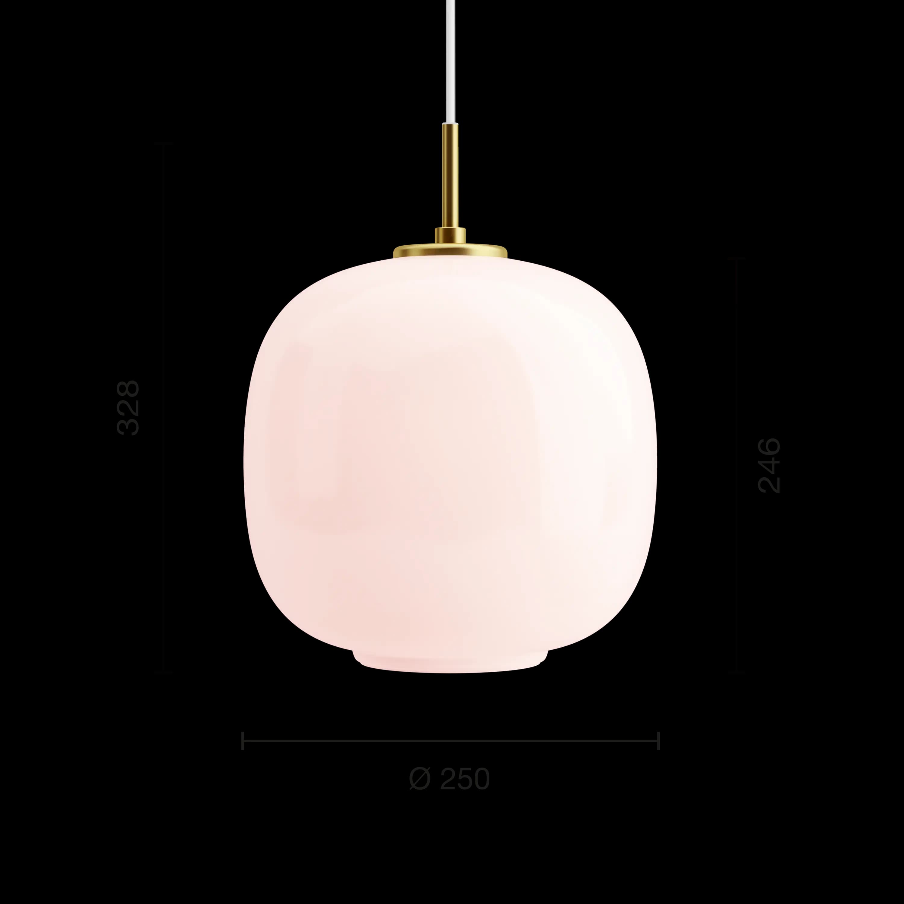 Louis Poulsen VL 45 Radiohus Pendant Brass/glossy pale rose glass Ø 250 — фото 11