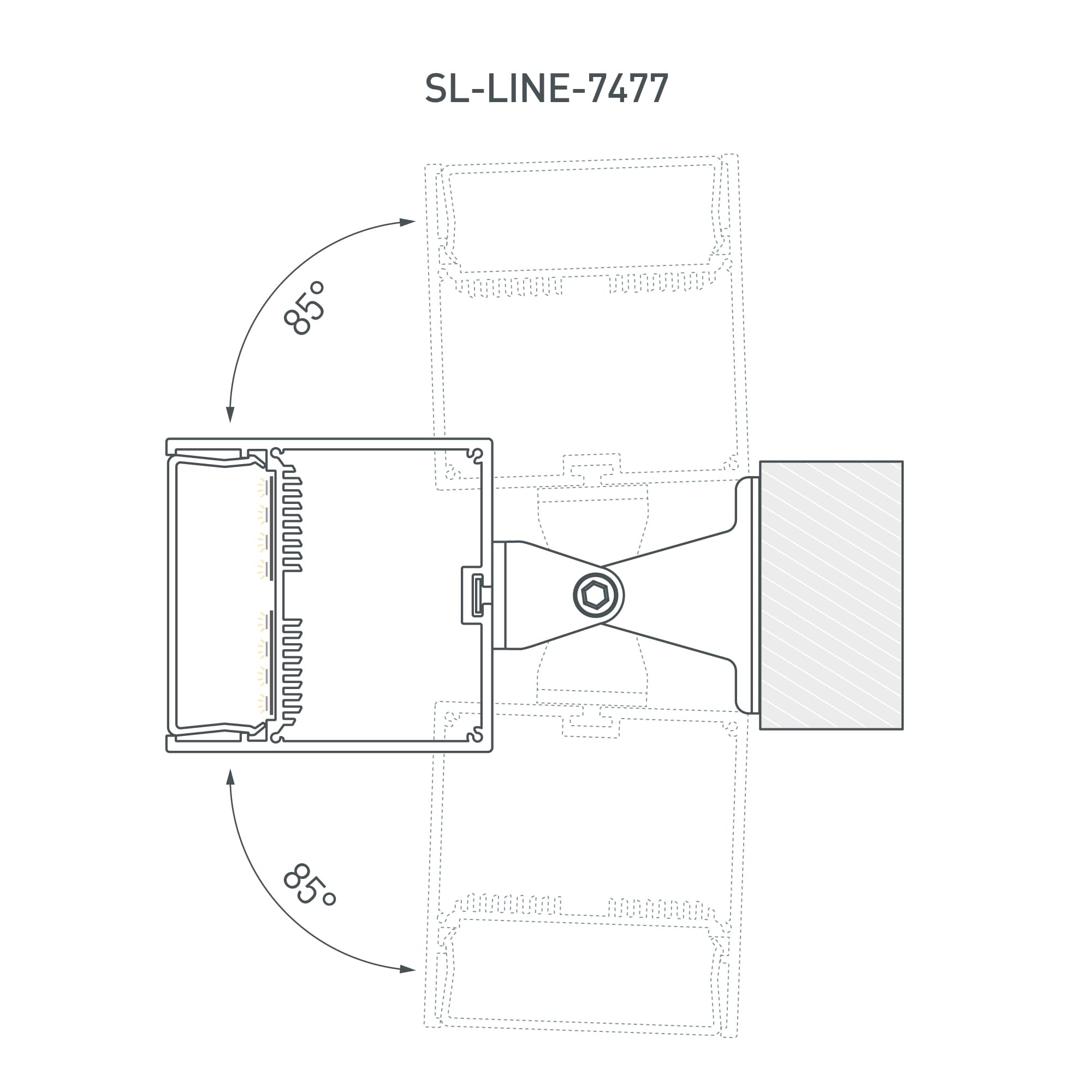 Профиль с экраном SL-LINE-7477-2500 ANOD+OPAL (Arlight, Алюминий) 020468 Arlight — фото 5