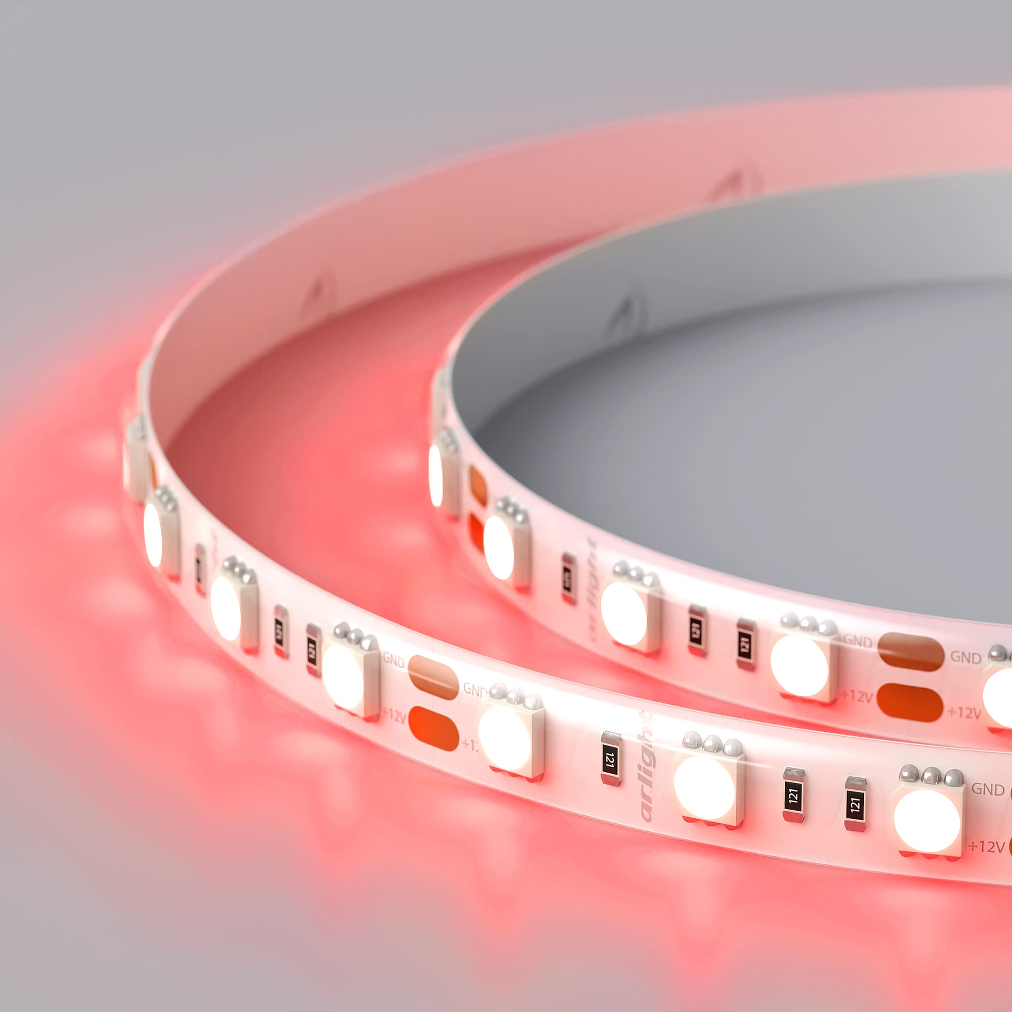 Светодиодная лента RTW 2-5000SE 12V Red 2x (5060, 300 LED, LUX) (Arlight, 14.4 Вт/м, IP65) 015445 — фото 5