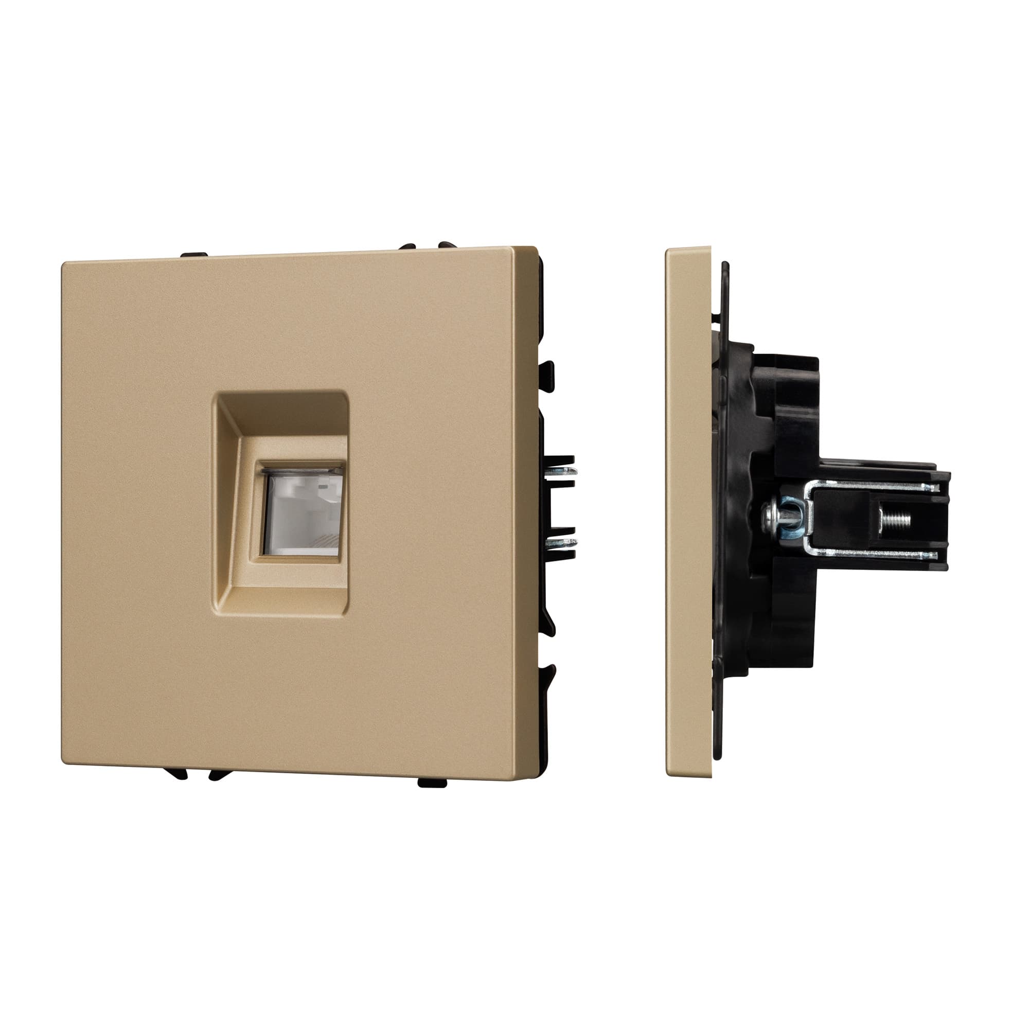 Механизм телефонной розетки SCT-NOBE-MTL1-SFPL-GD (RJ-11, 4C) (Arlight, Золотой песок) 054302