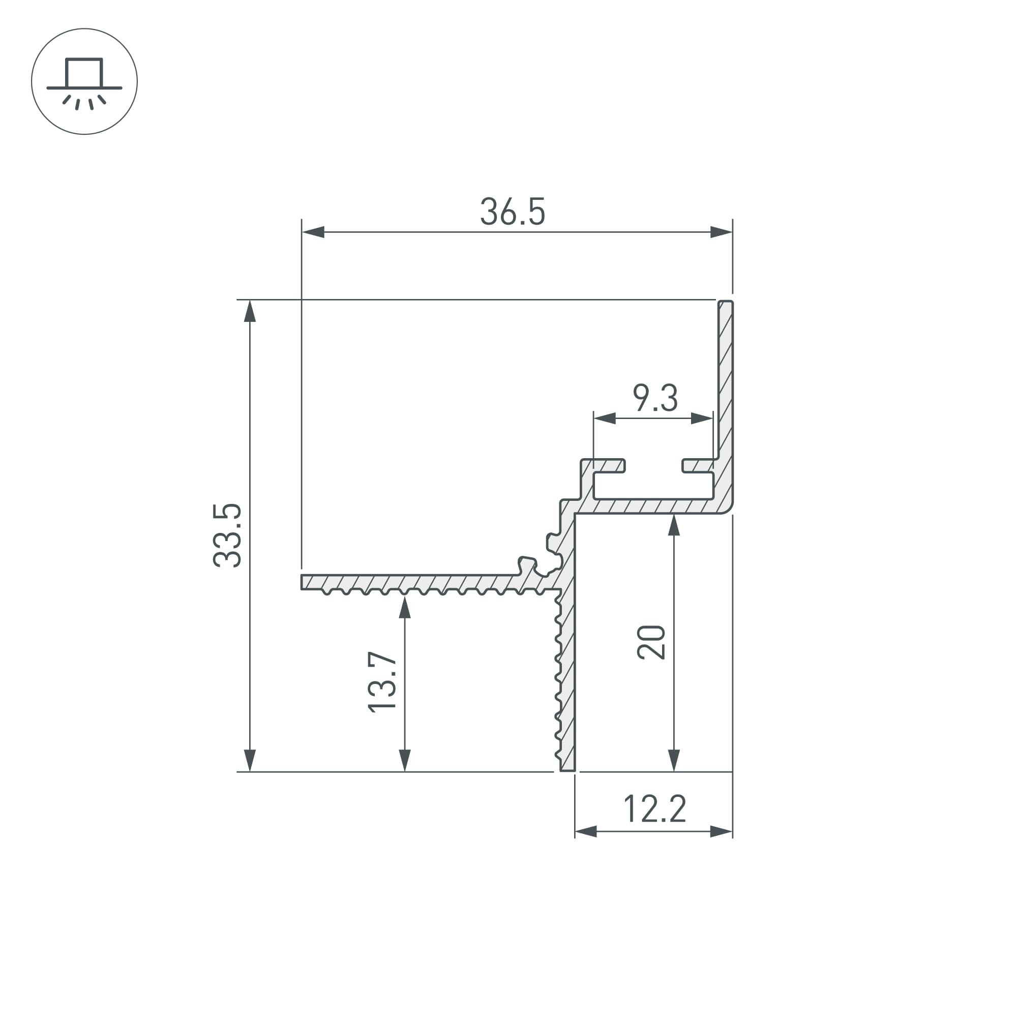 Профиль СEIL-SHADOW-12-3000 ANOD BLACK (Arlight, Алюминий) 052228 — фото 2