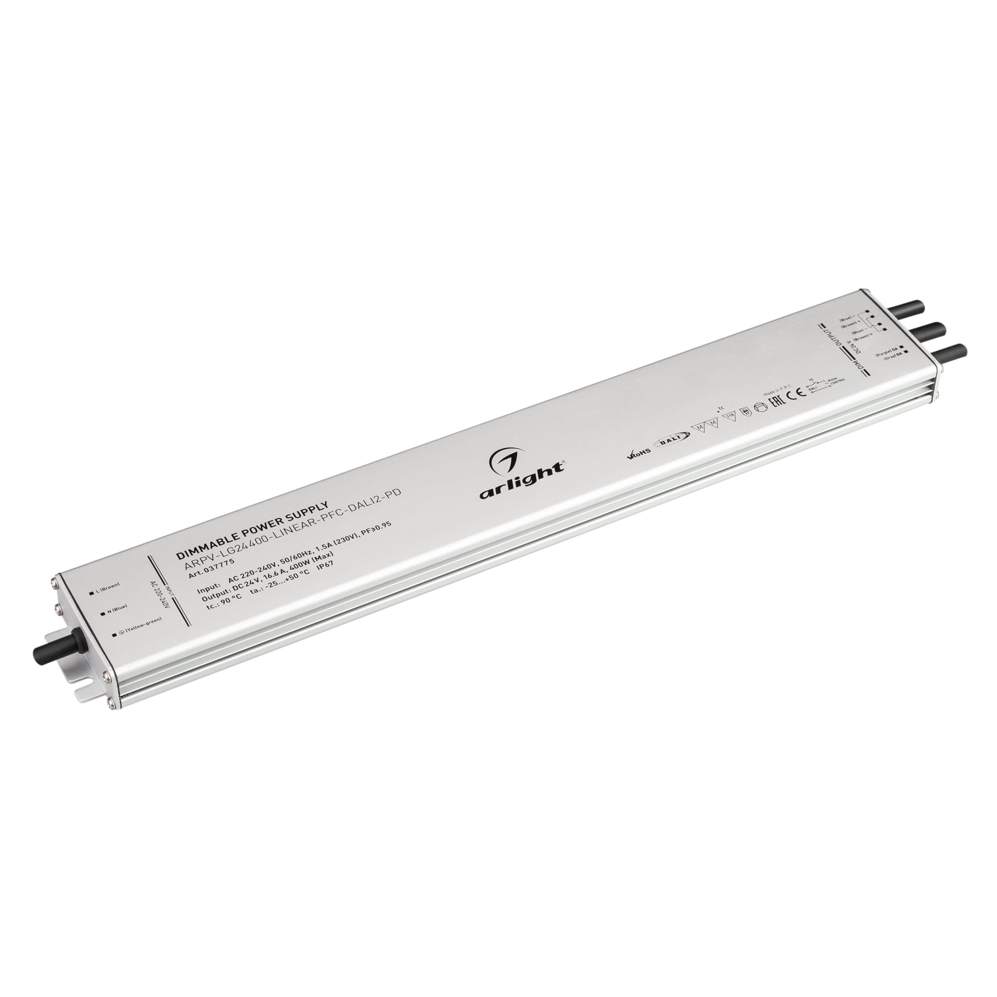 Блок питания ARPV-LG24400-LINEAR-PFC-DALI2-PD (24V, 16.7A, 400W) (Arlight, IP67 Металл, 5 лет) 037775 — фото 1