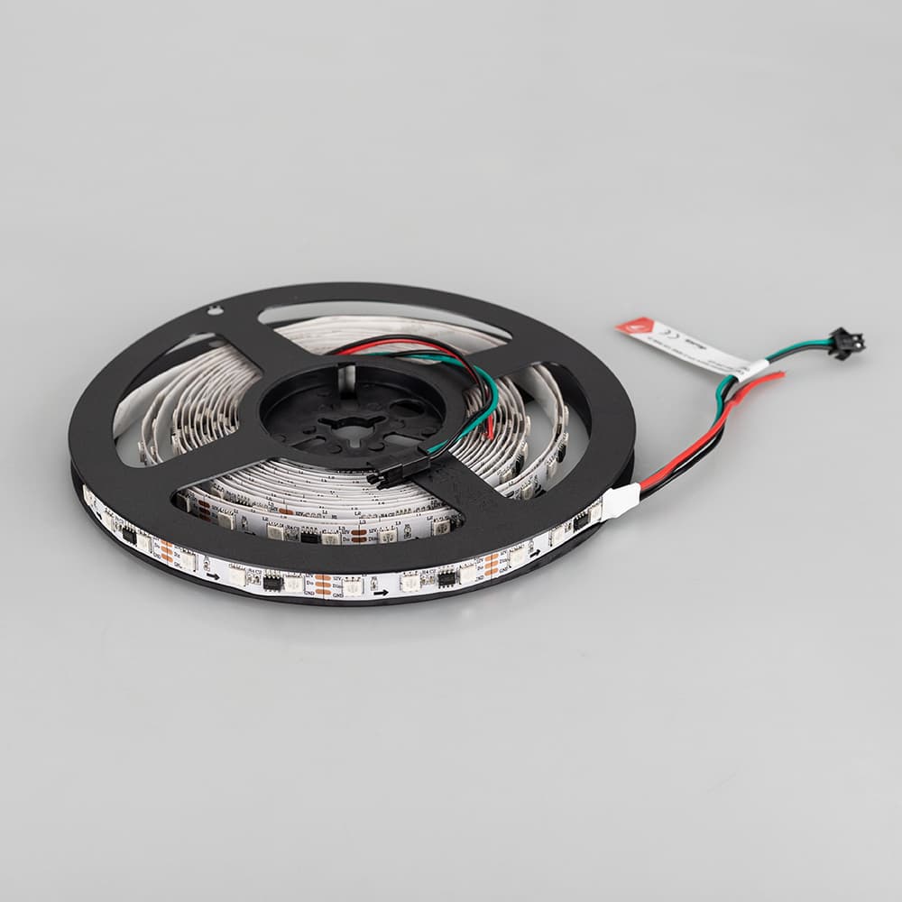 Светодиодная лента SPI-5000-5060-60 12V Cx3 RGB (10mm, 14.4W/m, IP20) (Arlight, бегущий огонь) 026367(1) — фото 2