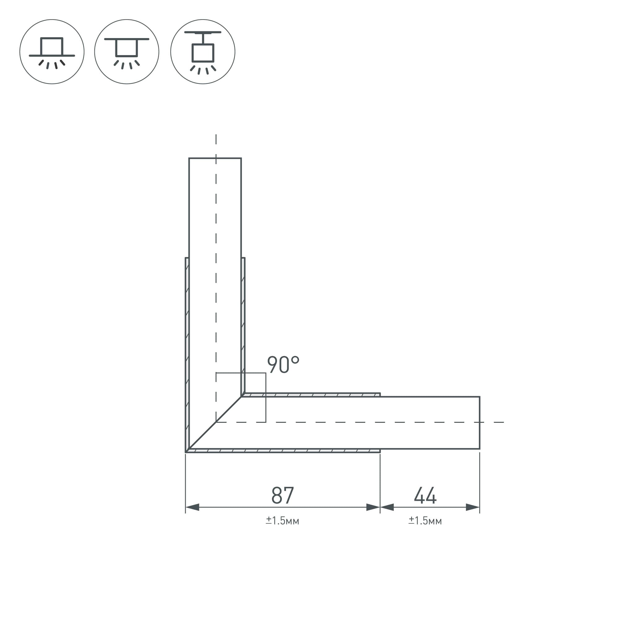Угол PLS-LOCK-H25-L90 BLACK (с экраном MAT-L) (Arlight, Металл) 031268 Arlight — фото 2