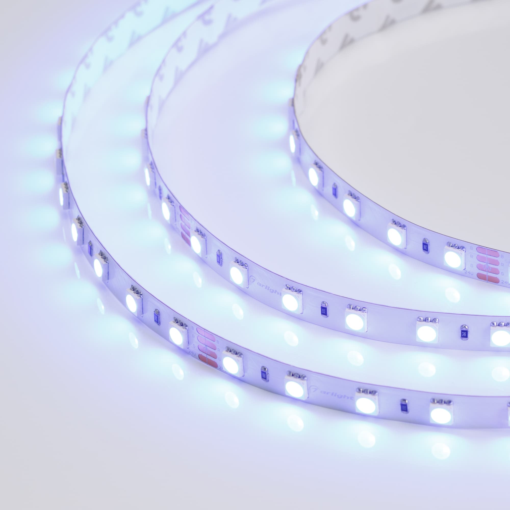 Светодиодная лента RT 2-5000-50m 24V RGB 2x (5060, 60 LED/m, LUX) (Arlight, 14.4 Вт/м, IP20) 024586 — фото 2