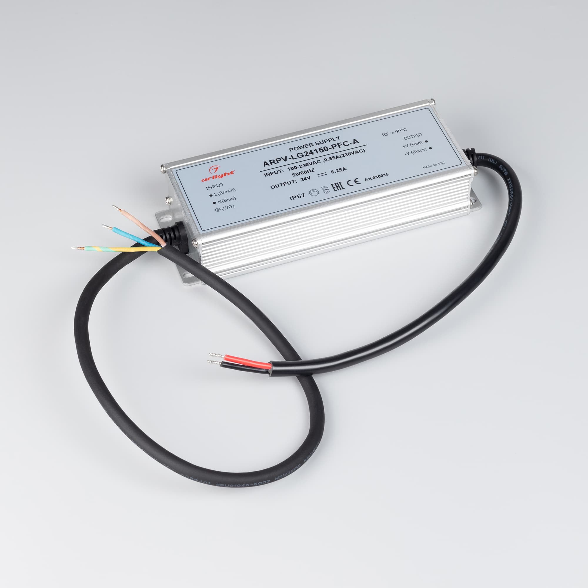 Блок питания ARPV-LG24150-PFC-A (24V, 6.25A, 150W) (Arlight, IP67 Металл, 5 лет) 030015 — фото 2