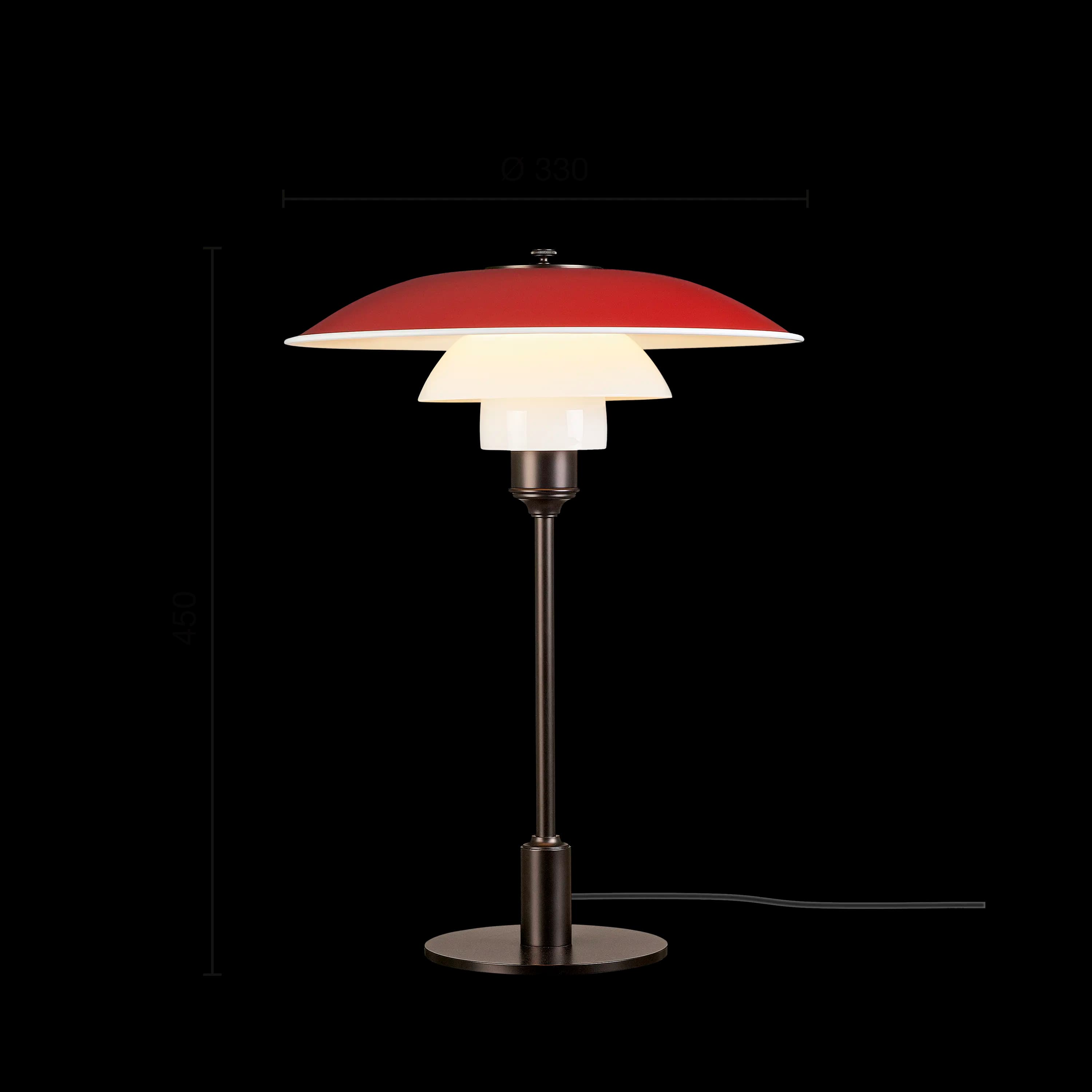 Louis Poulsen PH 3½-2½ Metal Table Lamp Red — фото 6
