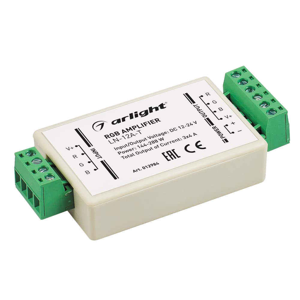 RGB-усилитель LN-12A-T (12/24V, 144/288W) (Arlight, IP20 Пластик, 1 год) 012984