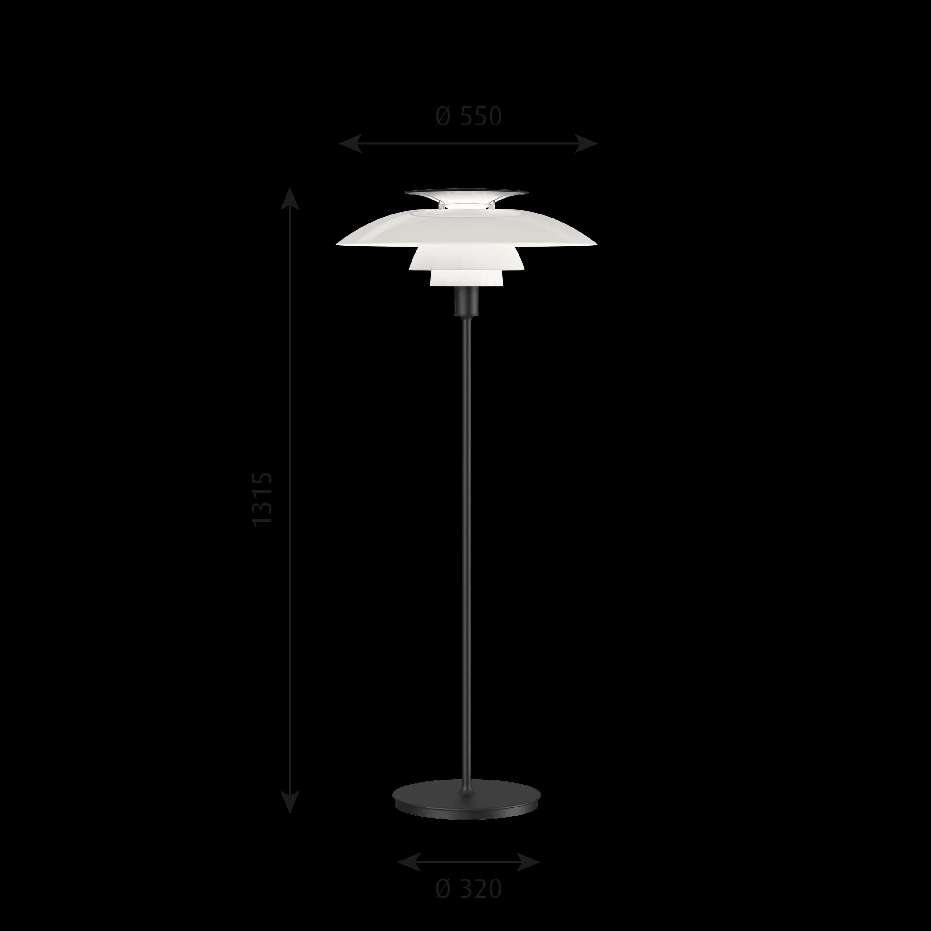 Louis Poulsen PH 80 Floor Lamp Opal white/black — фото 9