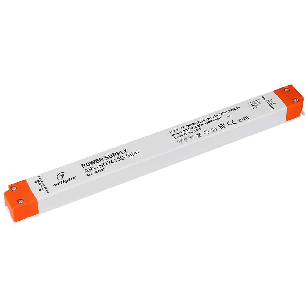 Блок питания ARV-SN24150-Slim (24V, 6,25A, 150W, PFC) (Arlight, IP20 Пластик, 3 года) 022172 — фото 1