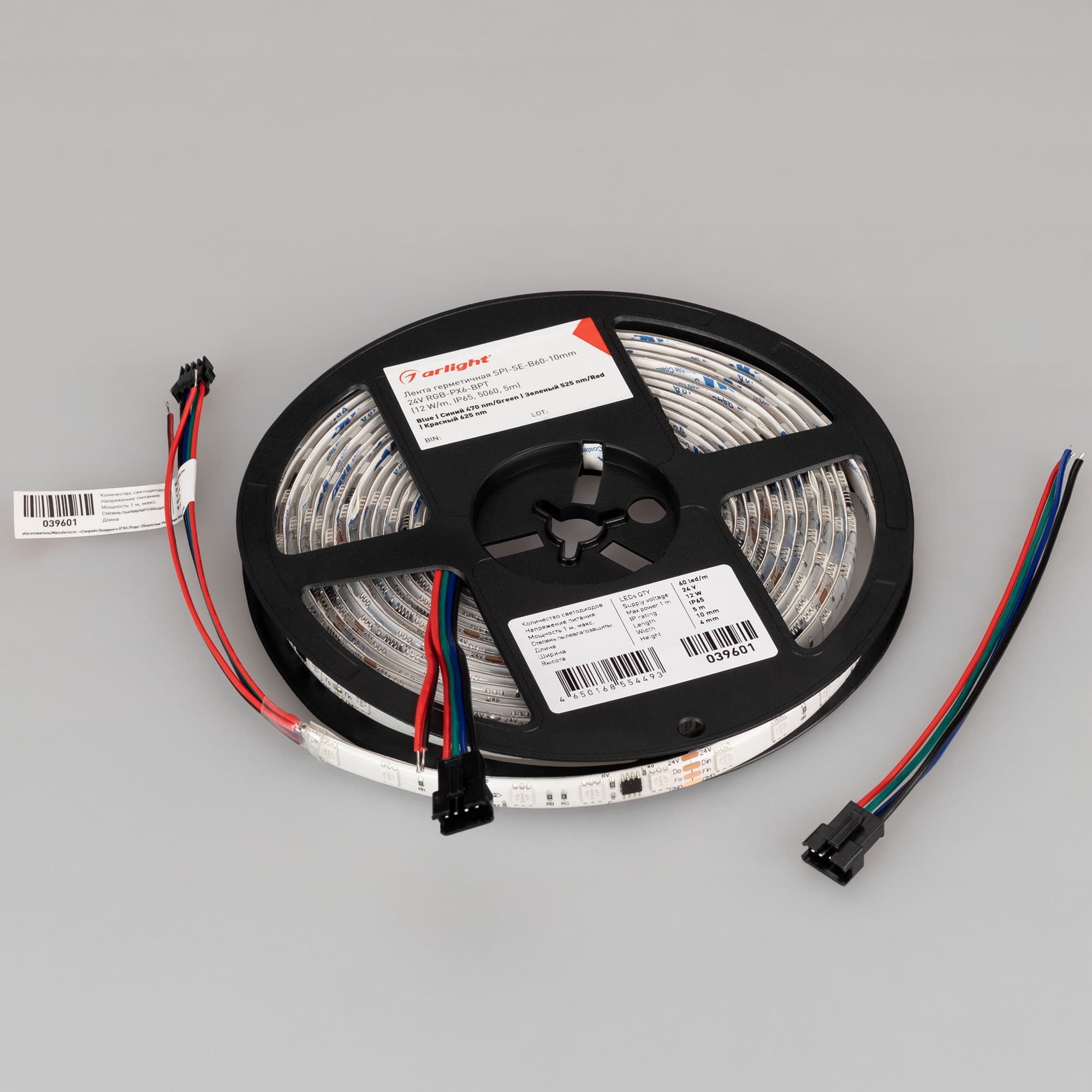 Светодиодная лента герметичная SPI-SE-B60-10mm 24V RGB-PX6-BPT (12 W/m, IP65, 5060, 5m) (Arlight, бегущий огонь) 039601 — фото 2