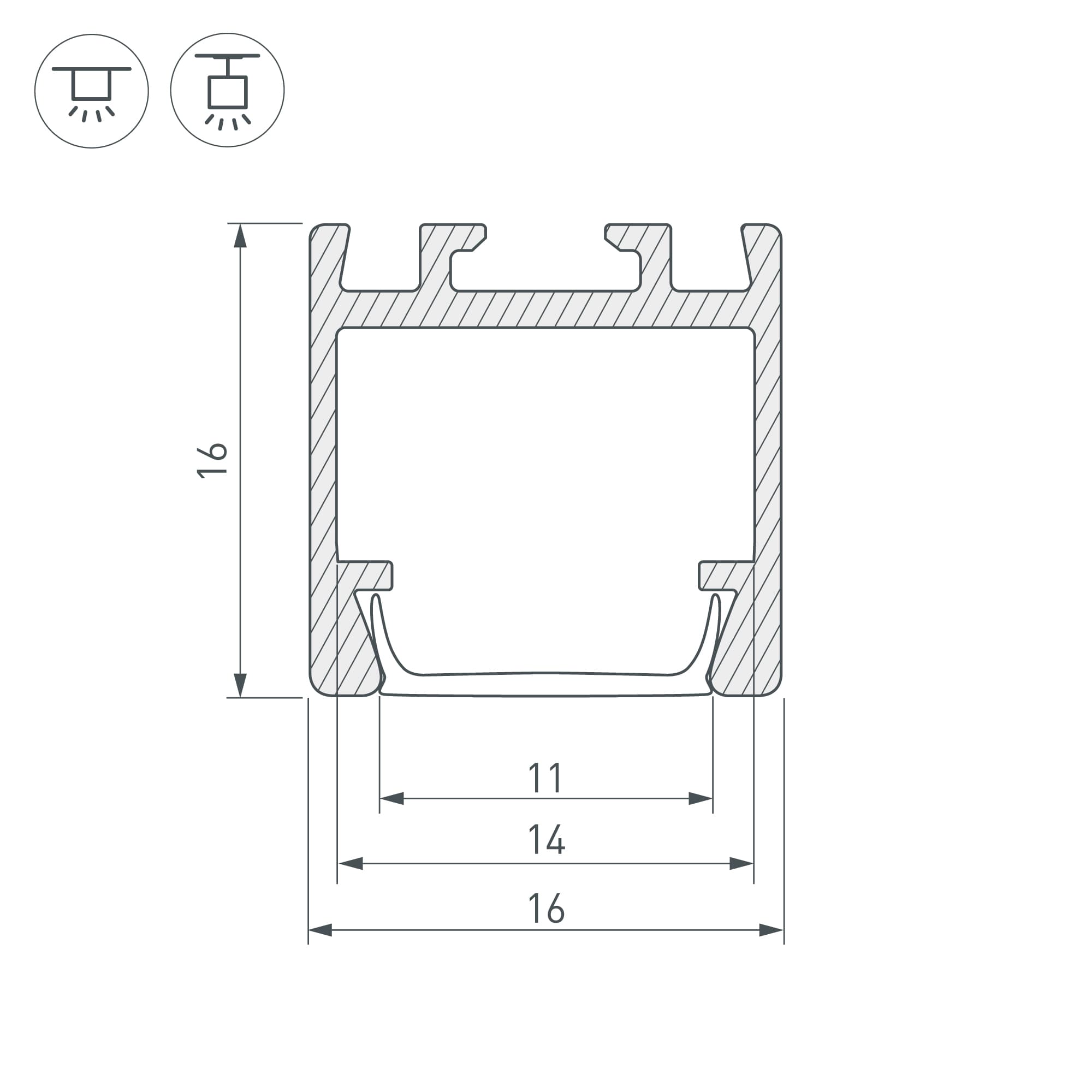 Профиль PDS-ZM-2000 ANOD (Arlight, Алюминий) 021648 Arlight — фото 3