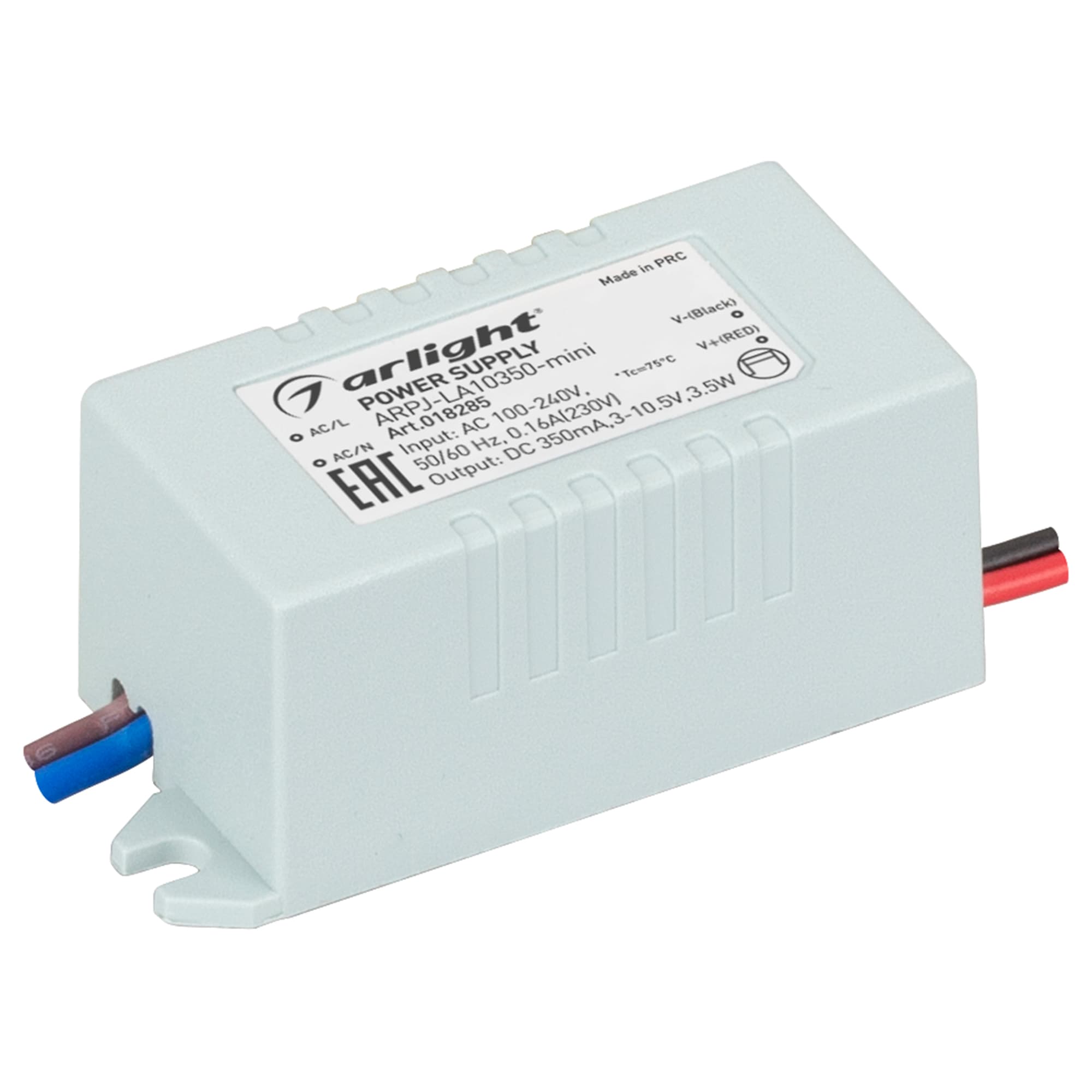 Блок питания ARPJ-LA10350-mini (3.5W, 350mA) (Arlight, IP20 Пластик, 2 года) 018285