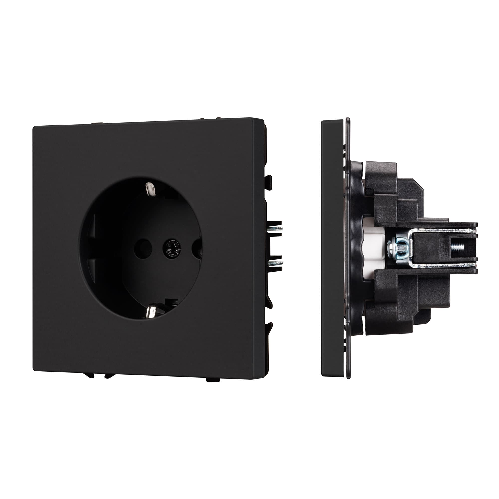 Механизм электрической розетки SCT-NOBE-MEU1-SFPL-BK (230V, 16A) (Arlight, Черный оникс) 054277