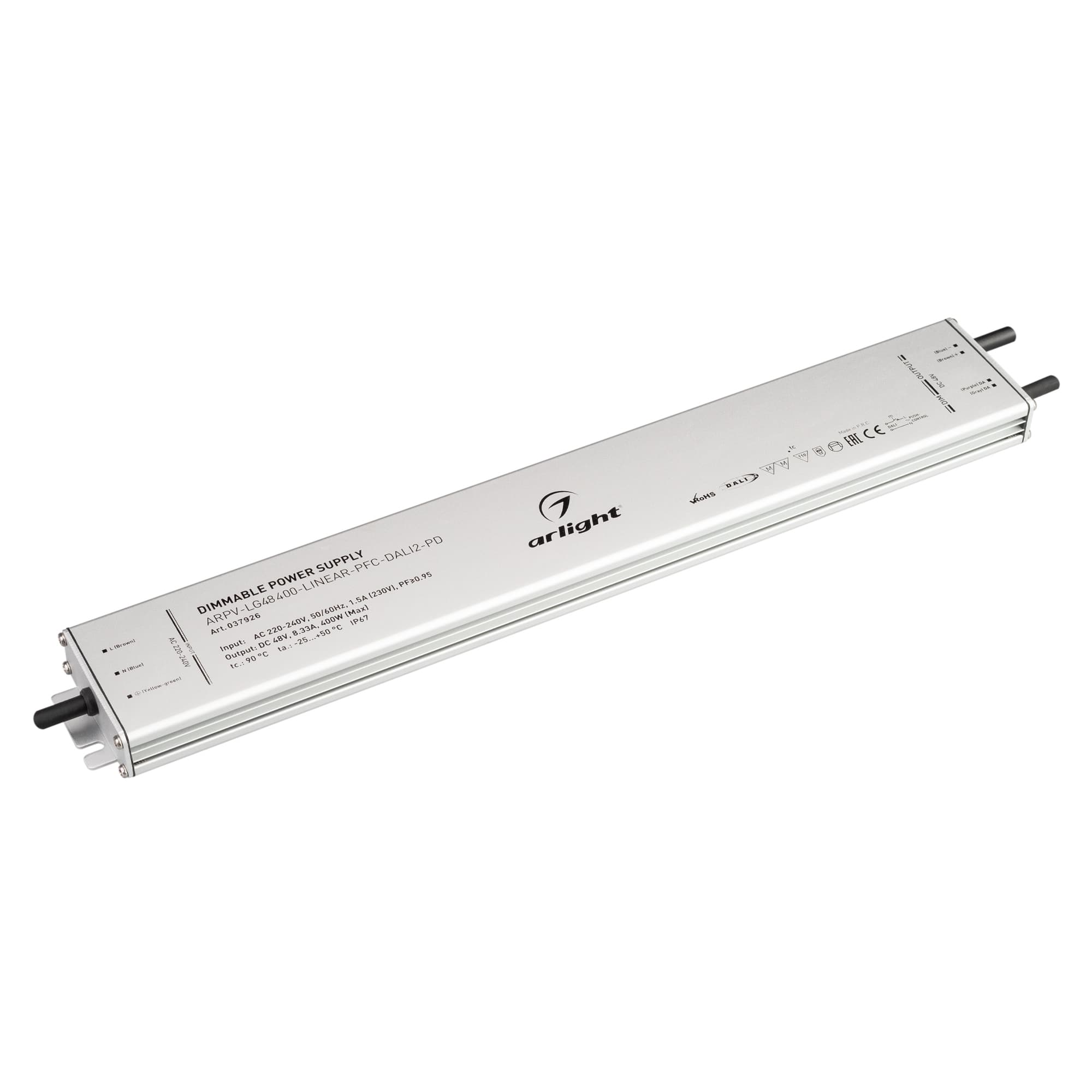 Блок питания ARPV-LG48400-LINEAR-PFC-DALI2-PD (48V, 8.3A, 400W) (Arlight, IP67 Металл, 5 лет) 037926 — фото 1
