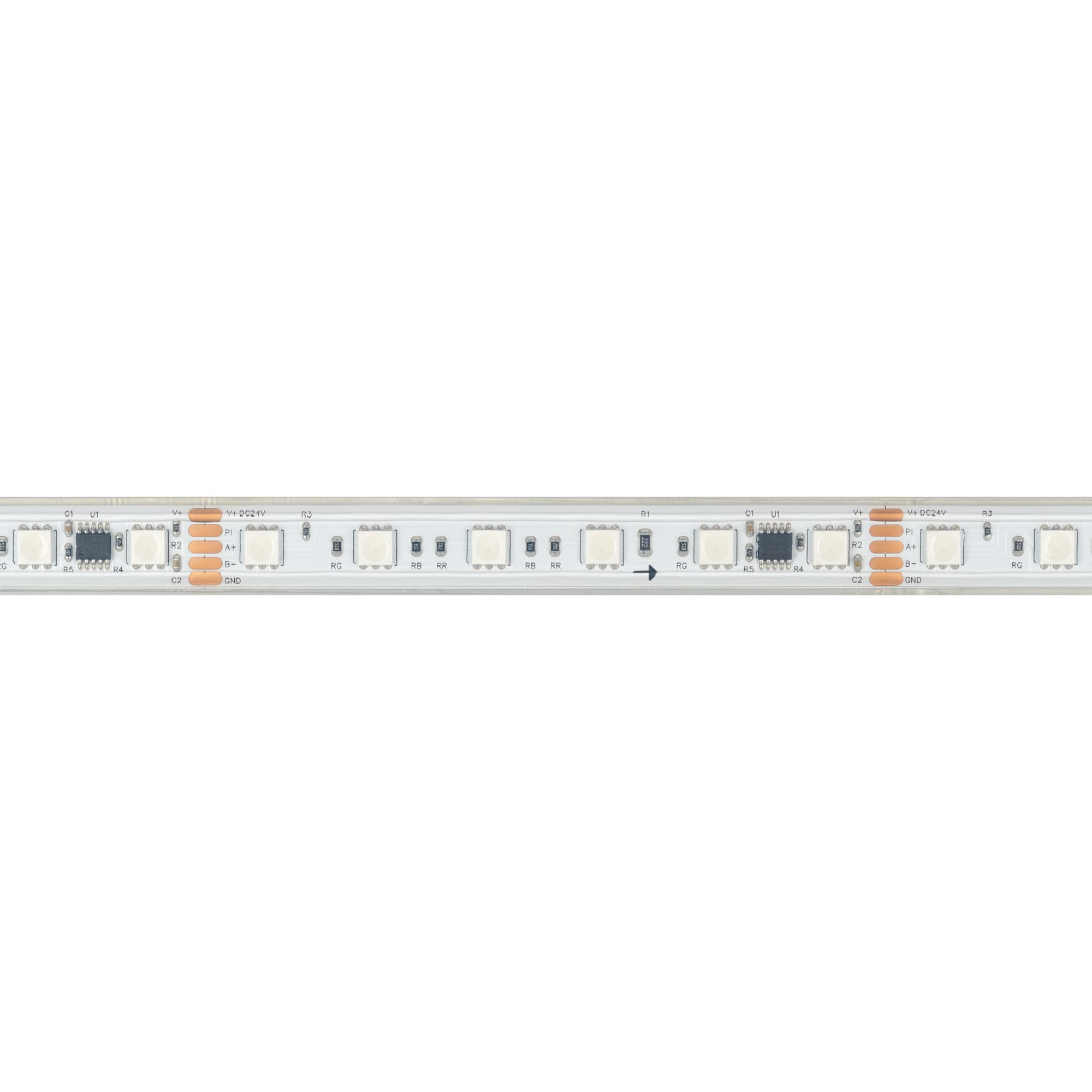 Светодиодная лента герметичная DMX-PS-B60-15mm 24V RGB-PX6 (15W/m, IP67, 5060, 5m) (Arlight, -) 037090 — фото 3