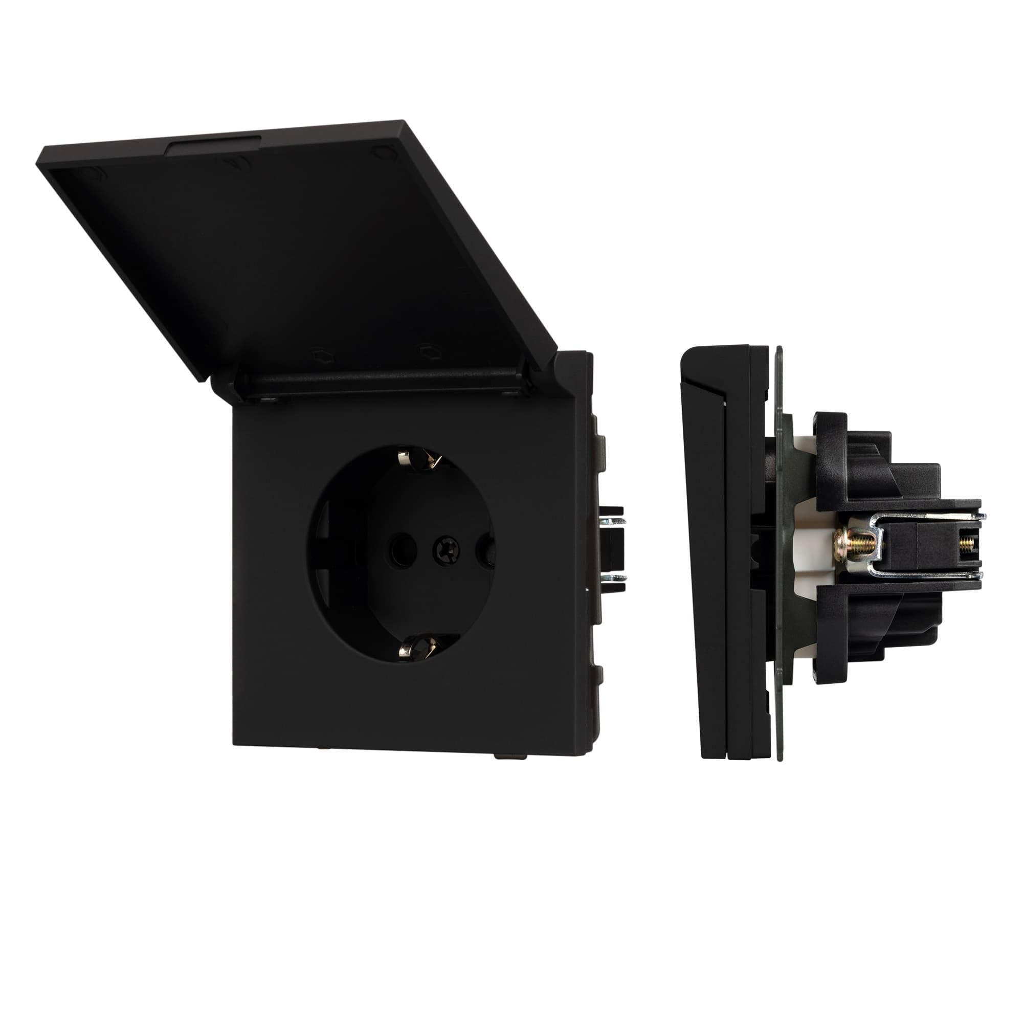 Механизм розетки влагозащищённый SCT-TENDO-MCP-SFPL-BK (230V, 16A) (Arlight, Матовый черный) 054599