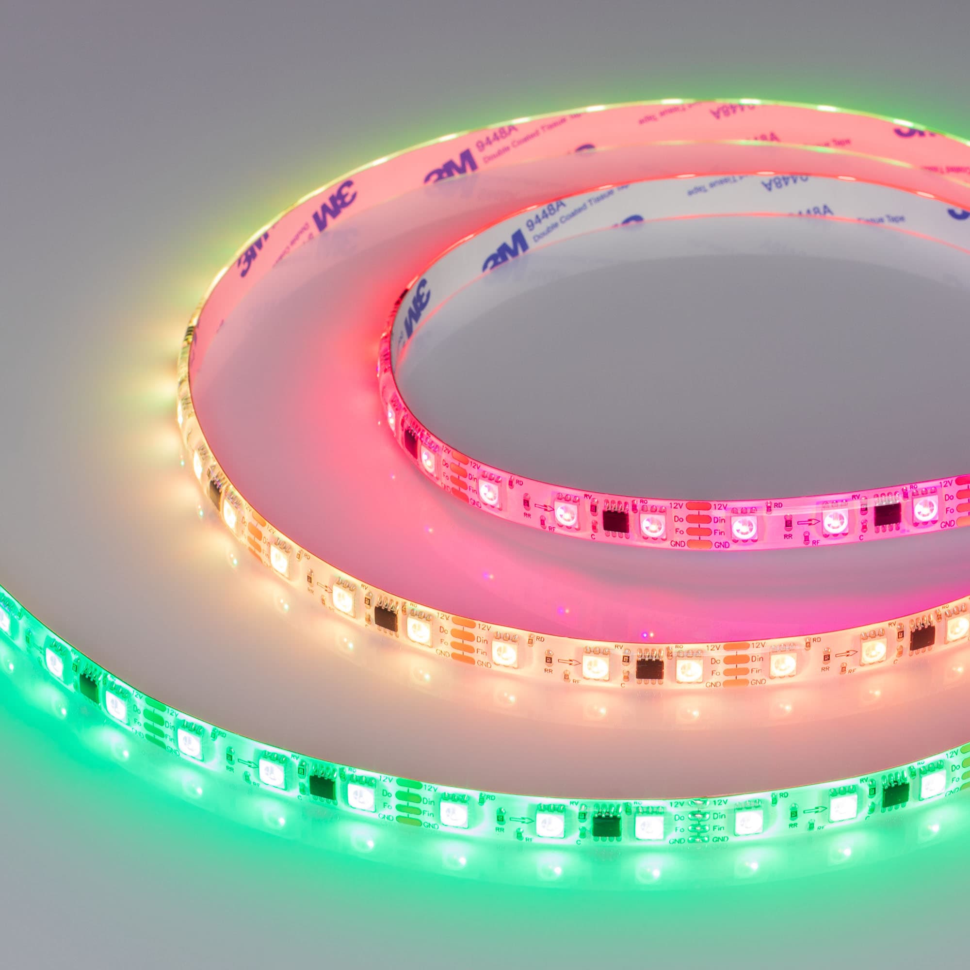 Светодиодная лента герметичная SPI-SE-B60-10mm 12V RGB-PX3-BPT (12 W/m, IP65, 5060, 5m) (Arlight, бегущий огонь) 039597 — фото 1