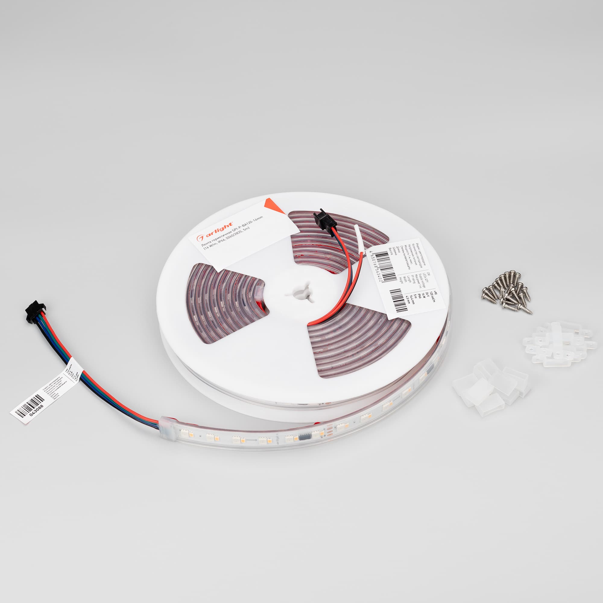 Светодиодная лента герметичная SPI-P-BA120-14mm 24V RGBW-Warm-PX6-BPT (16 W/m, IP66, 5060/2835, 5m) (Arlight, бегущий огонь) 043088 — фото 3