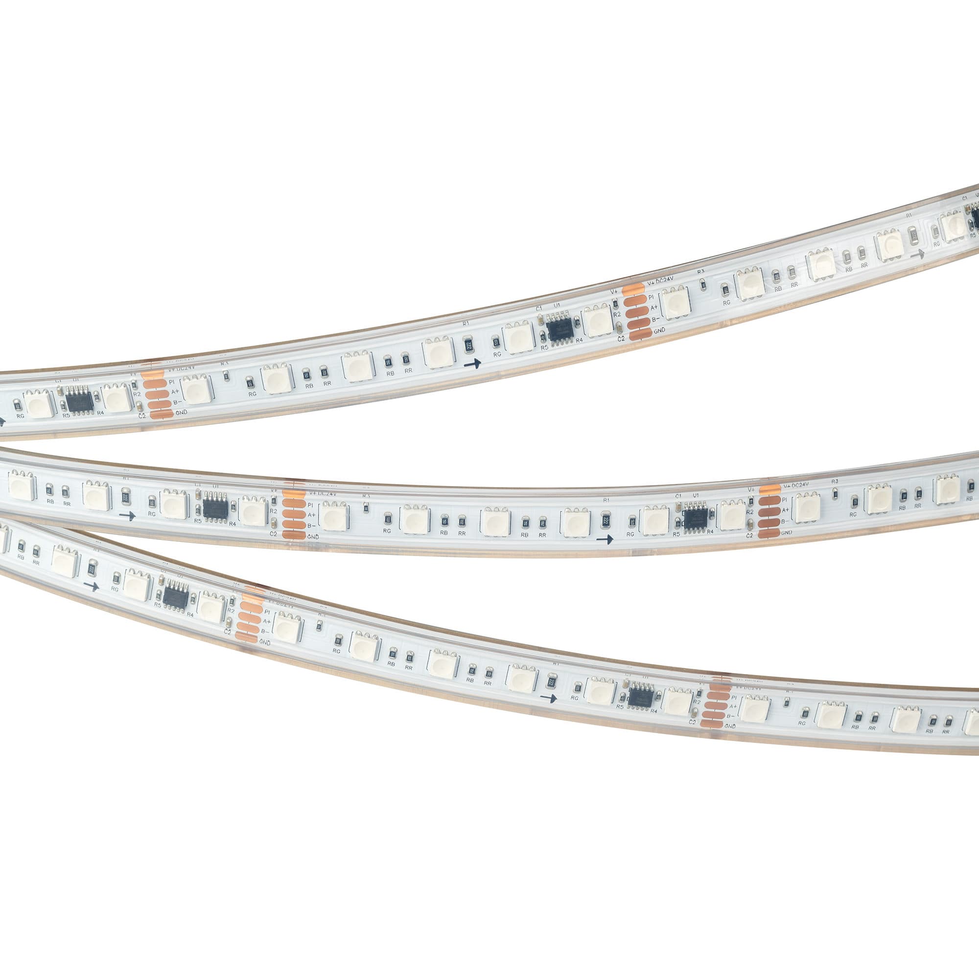 Светодиодная лента герметичная DMX-PS-B60-15mm 24V RGB-PX6 (15W/m, IP67, 5060, 5m) (Arlight, -) 037090 — фото 5