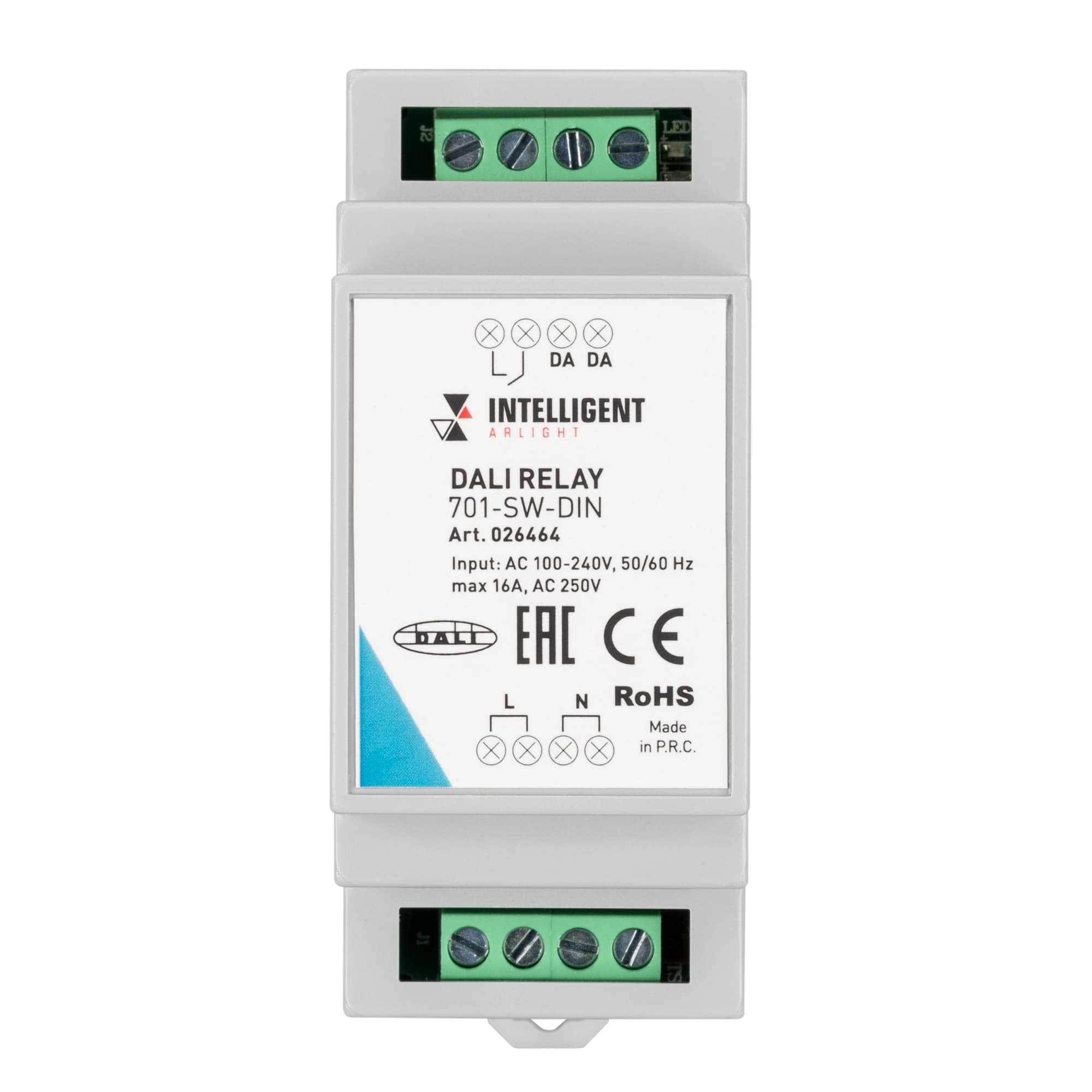 INTELLIGENT ARLIGHT Релейный модуль DALI-701-SW-DIN (BUS, 16A) (IARL, DIN-рейка) 026464 — фото 2