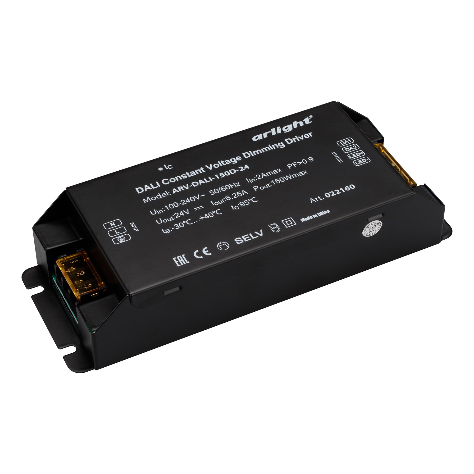 Блок питания ARV-DALI-150D-24 (24V, 6,25A, 150W, DALI, PFC) (Arlight, IP20 Металл, 2 года) 022160