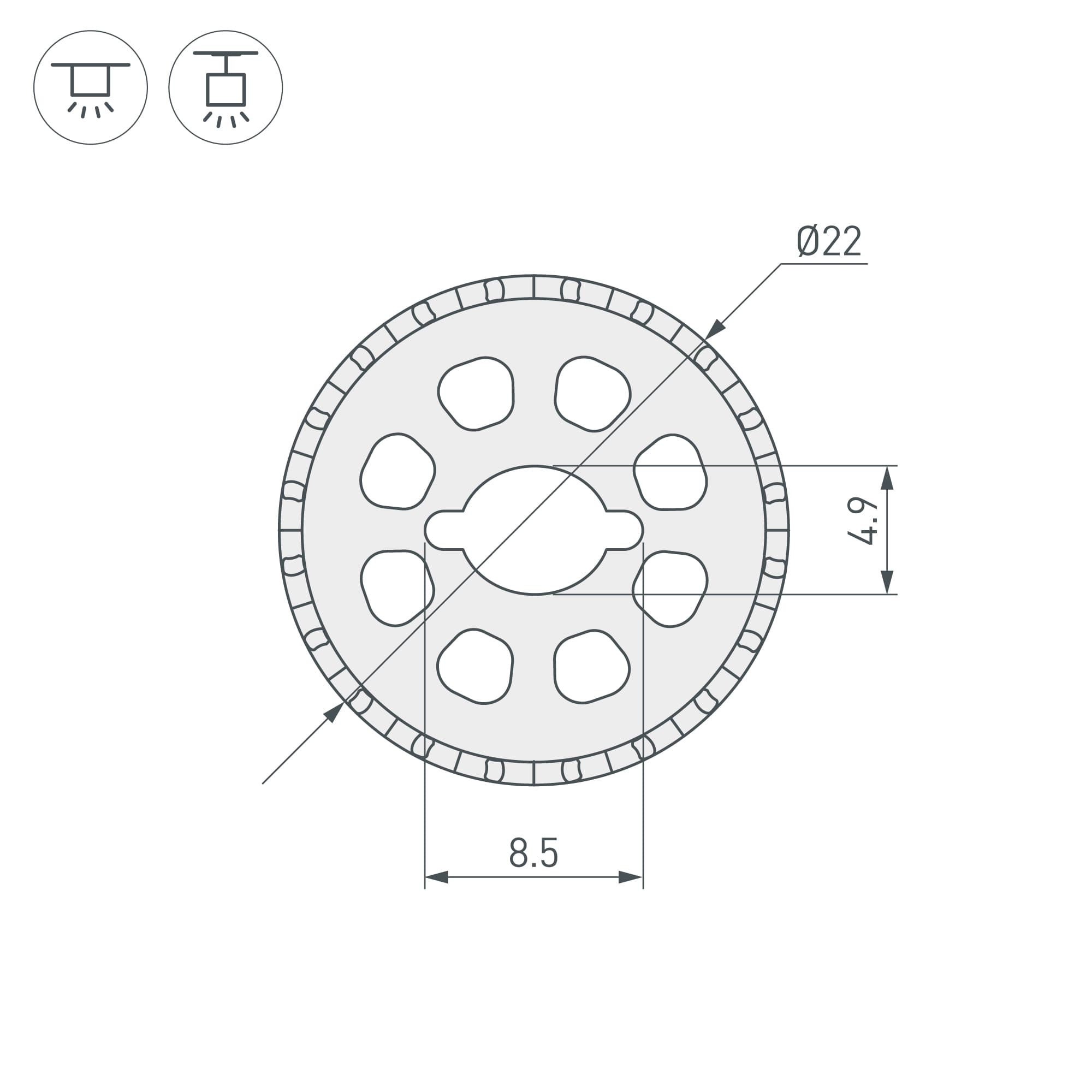 Силиконовый профиль WPH-FLEX-ROPE-D22-360deg-S8-10m WHITE (Arlight, Силикон) 053828 — фото 2