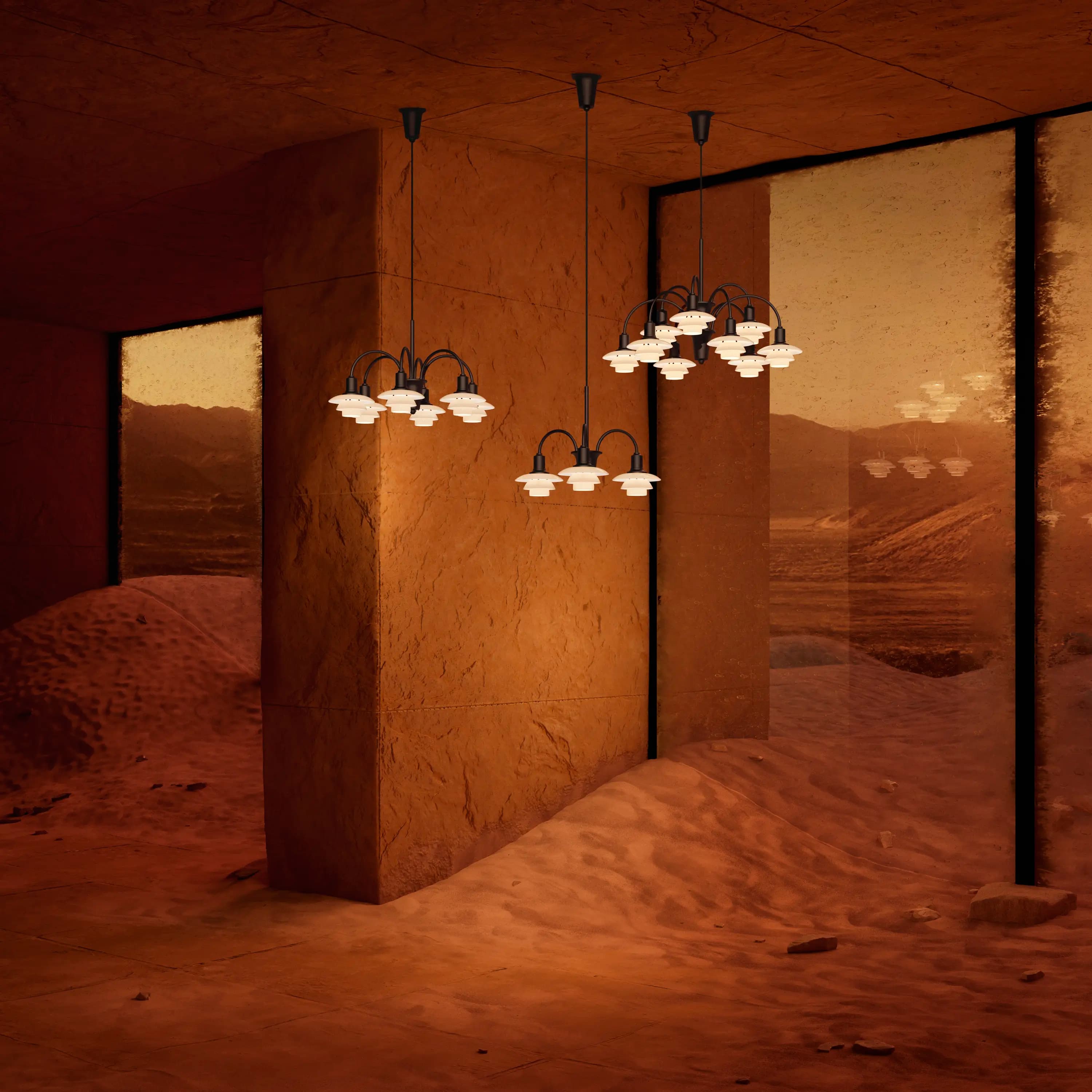 Louis Poulsen PH 1/1 Chandelier Centenary Edition Aged brass/dusty terracotta 3-ARMS — фото 9