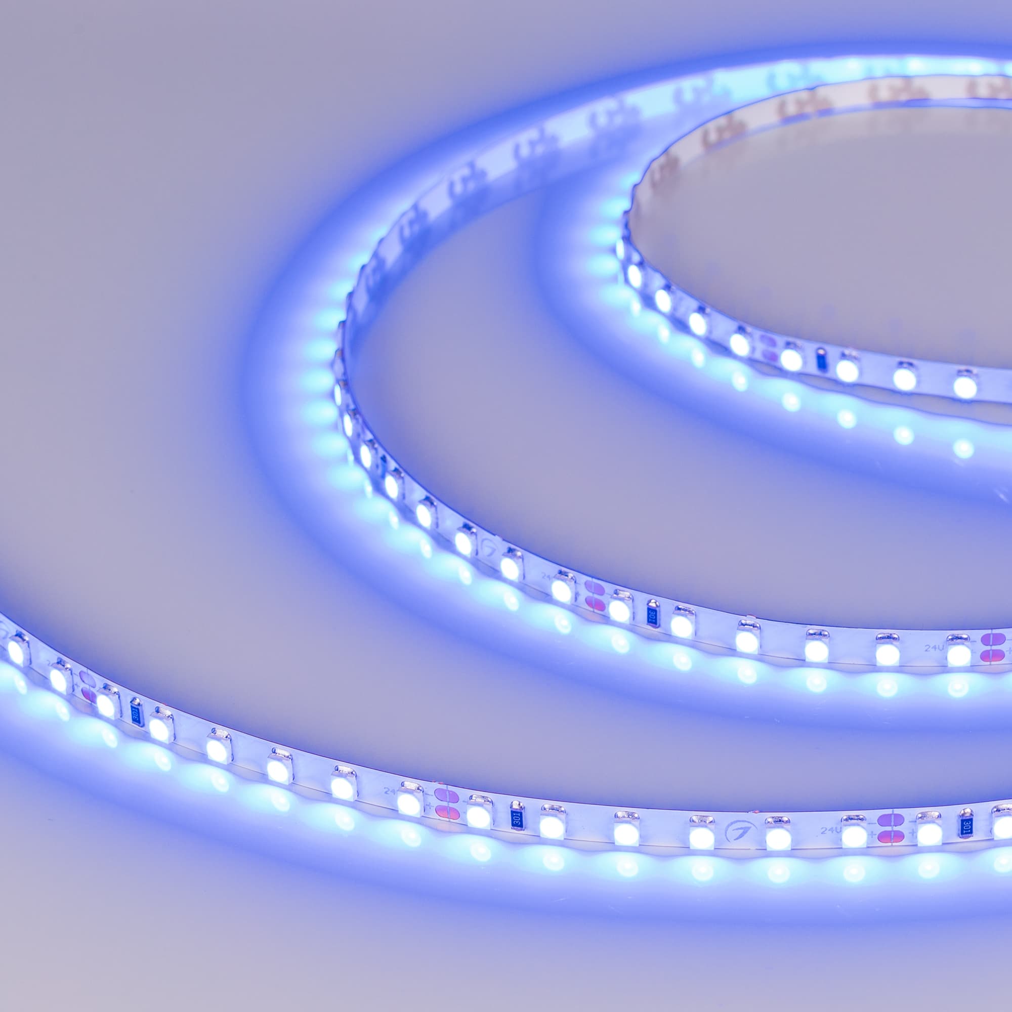 Светодиодная лента RT-A120-5mm 24V Blue (9.6 W/m, IP20, 5m) (Arlight, 9.6 Вт/м, IP20) 015660(2) — фото 1