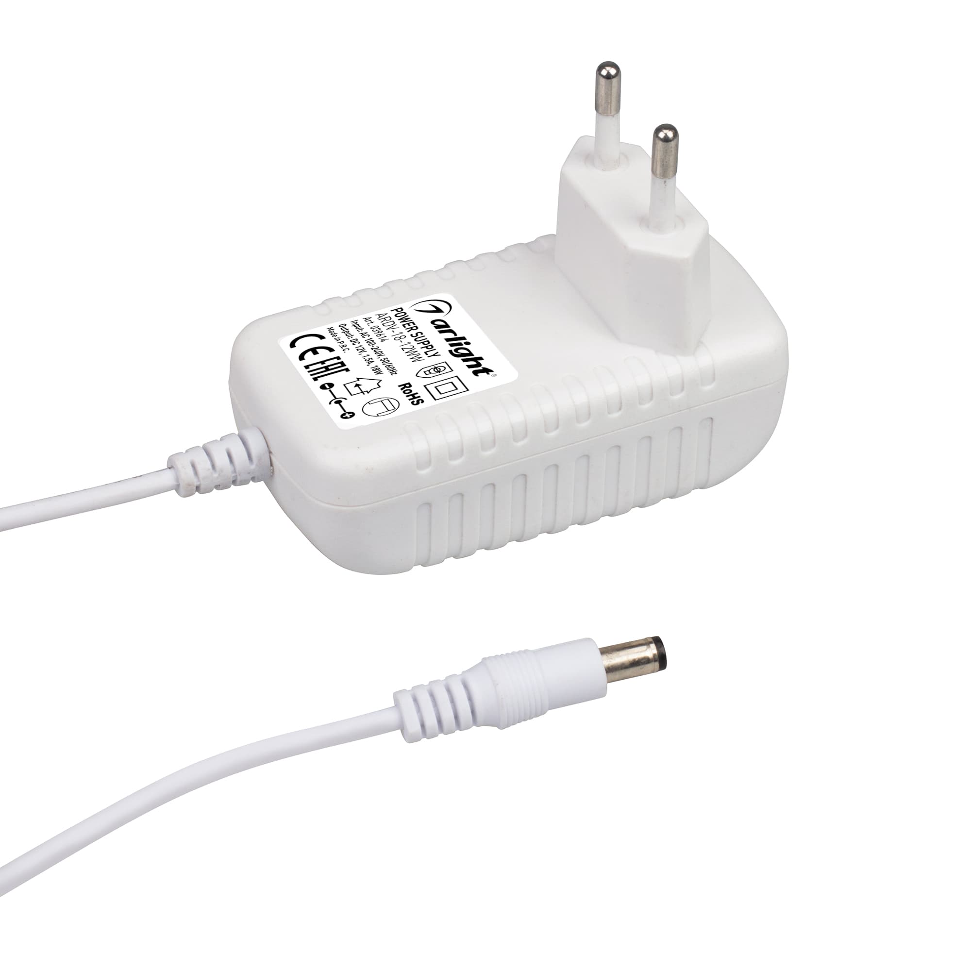 Блок питания ARDV-18-12WW (12V, 1.5A, 18W) (Arlight, Адаптер, 3 года) 039614 Arlight — фото 1