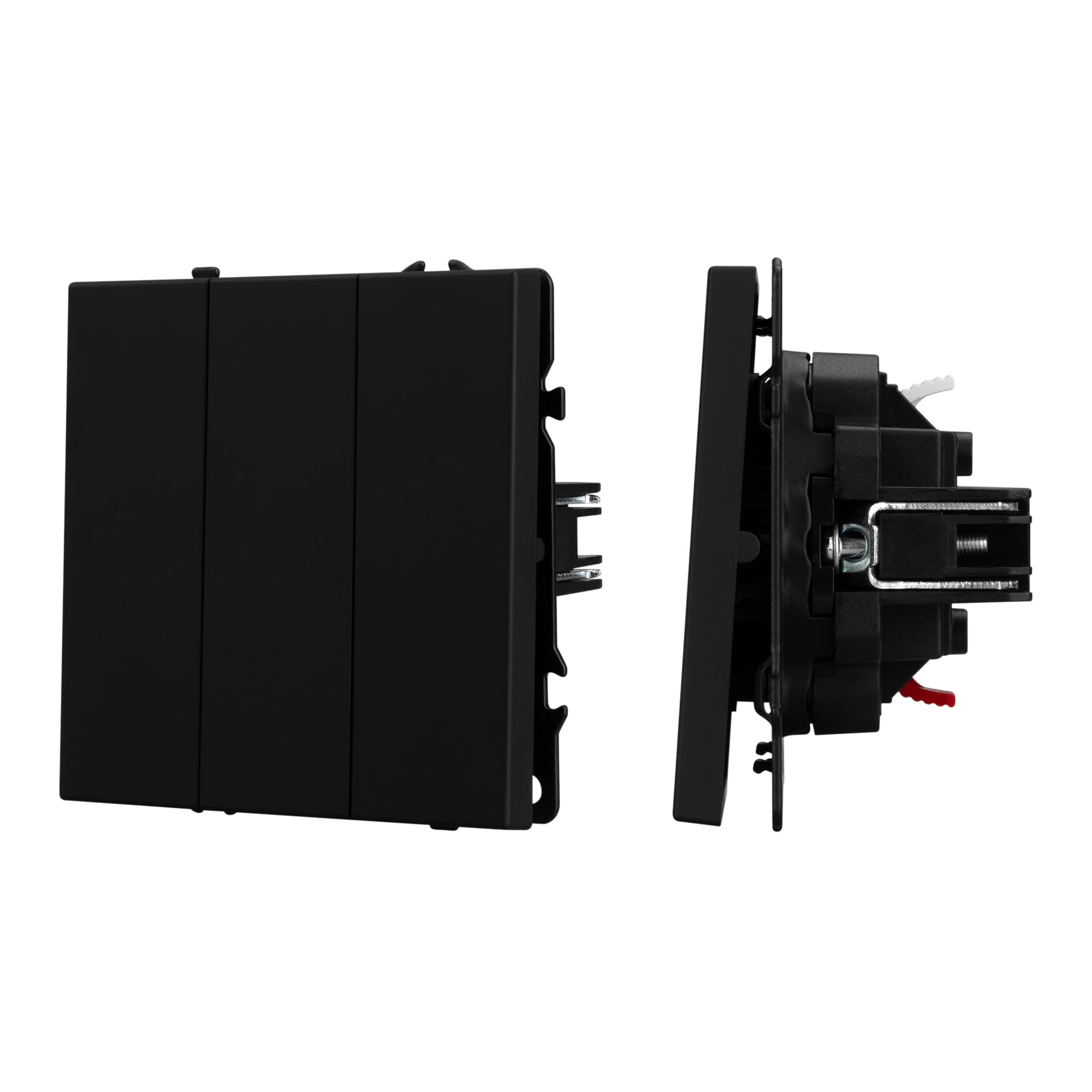 Механизм выключателя трехклавишный непроходной SWT-NOBE-MK03-SFPL-BK (230V, 10A) (Arlight, Черный оникс) 061796