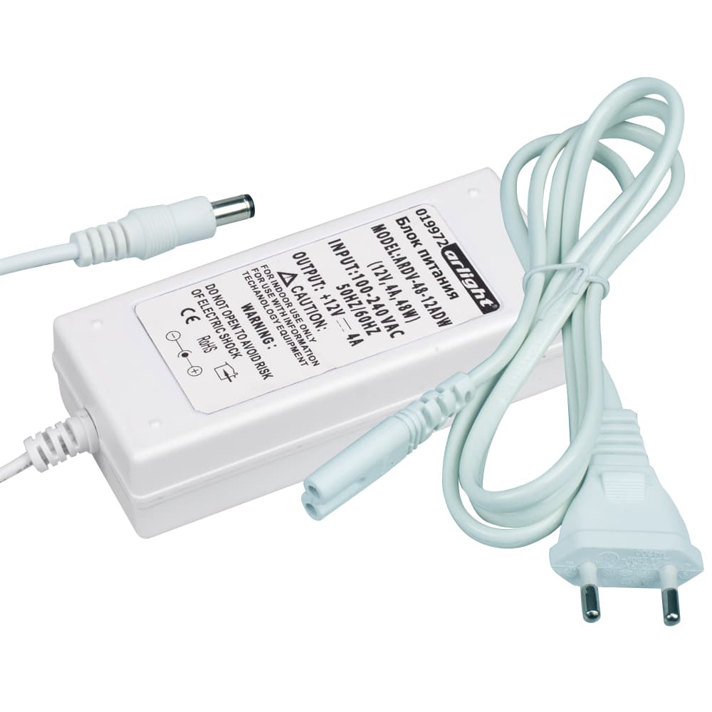 Блок питания ARDV-48-12ADW (12V, 4A, 48W) (Arlight, Адаптер, 2 года) 019972 Arlight