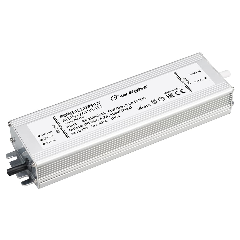 Блок питания ARPV-24100-B1 (24V, 4.2A, 100W) (Arlight, IP66 Металл, 3 года) 020009(1)