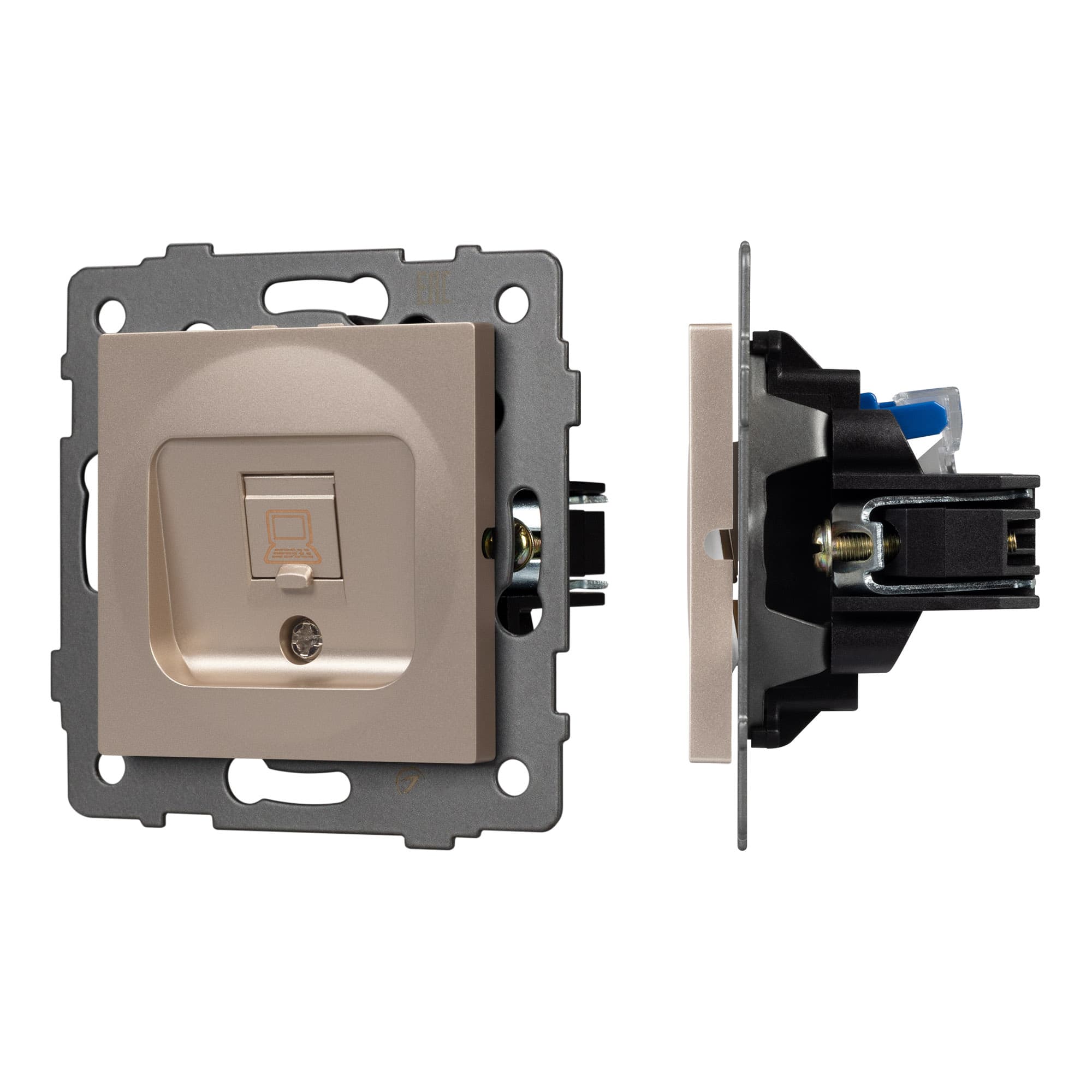 Механизм компьютерной розетки SCT-MPC1-PL-GD-V (RJ-45, CAT6) (Arlight, -) 049849