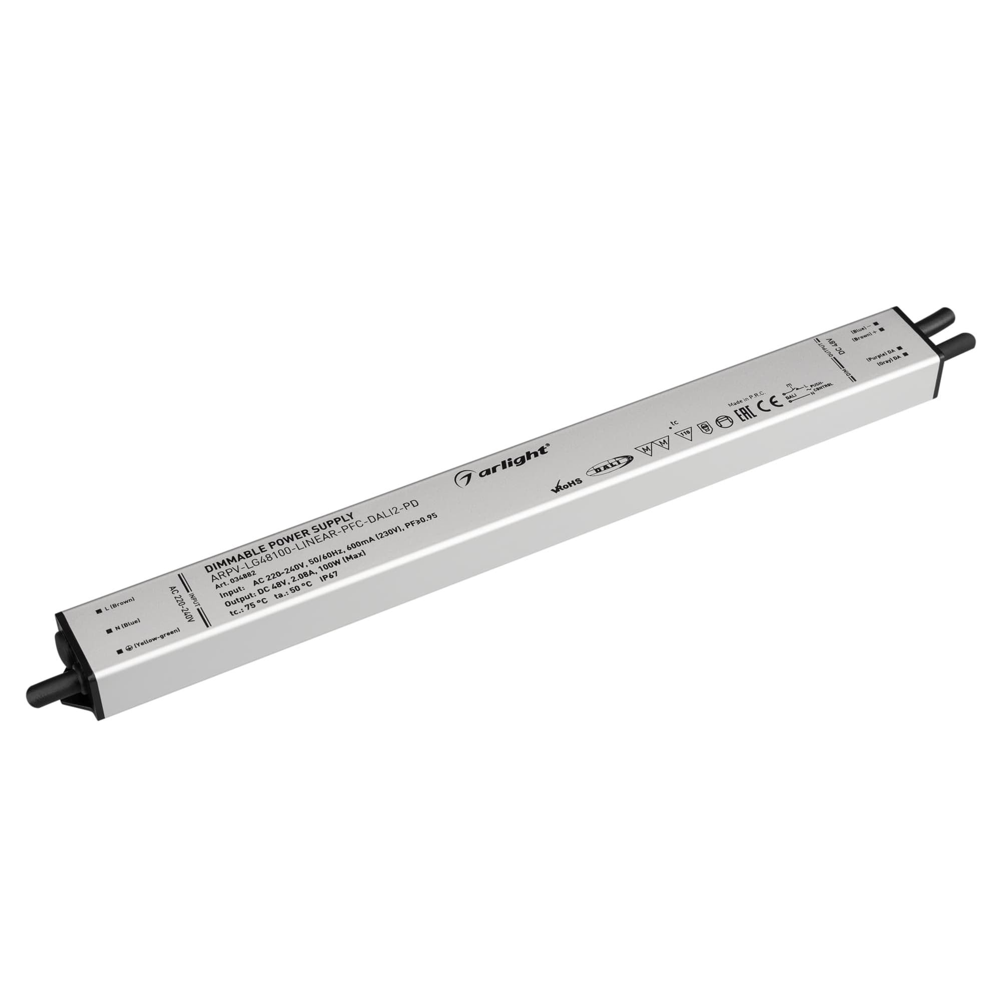 Блок питания ARPV-LG48100-LINEAR-PFC-DALI2-PD (48V, 2.08A, 100W) (Arlight, IP67 Металл, 5 лет) 034882 Arlight — фото 1