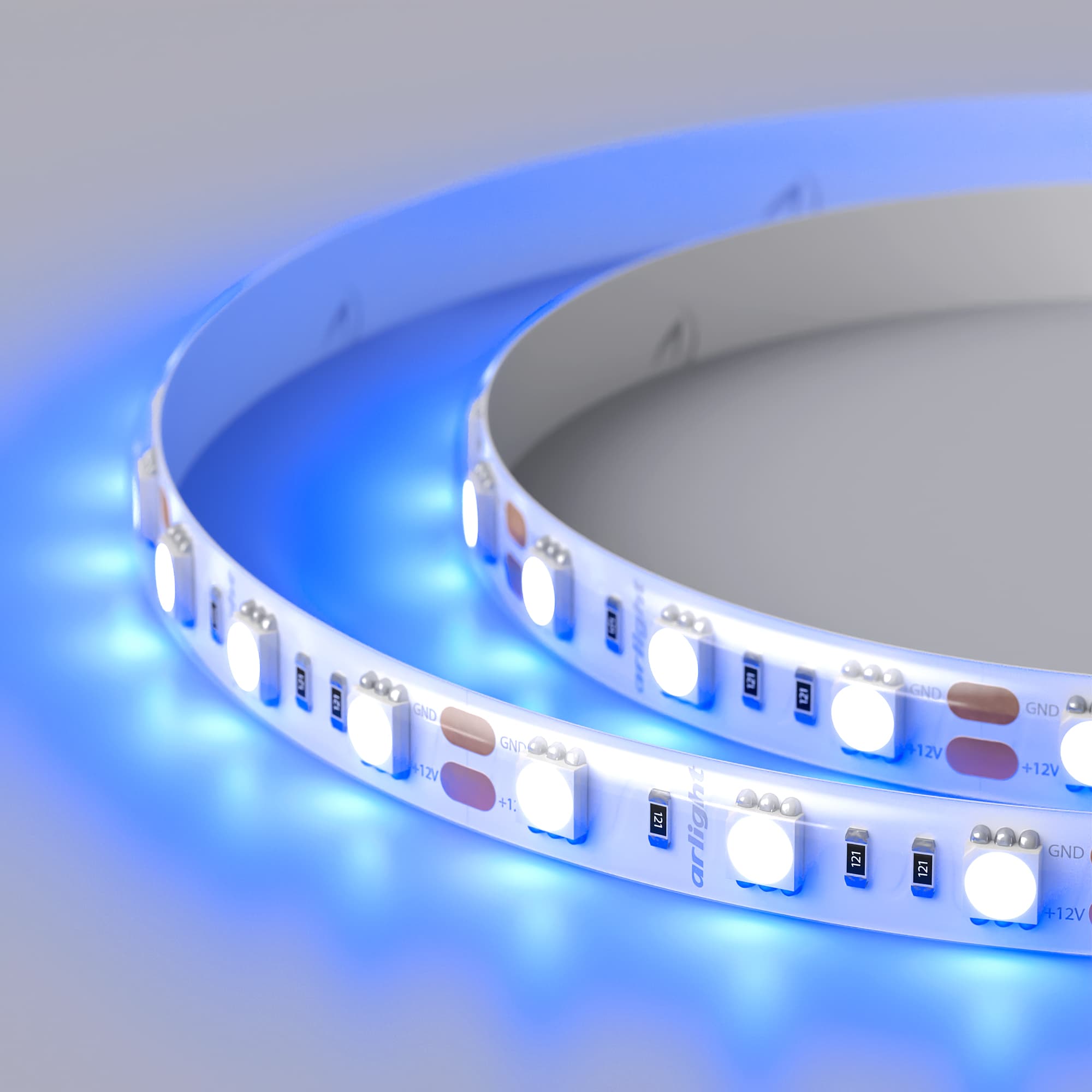 Светодиодная лента RTW 2-5000SE 12V Blue 2x (5060, 300 LED, LUX) (Arlight, 14.4 Вт/м, IP65) 014882 — фото 4