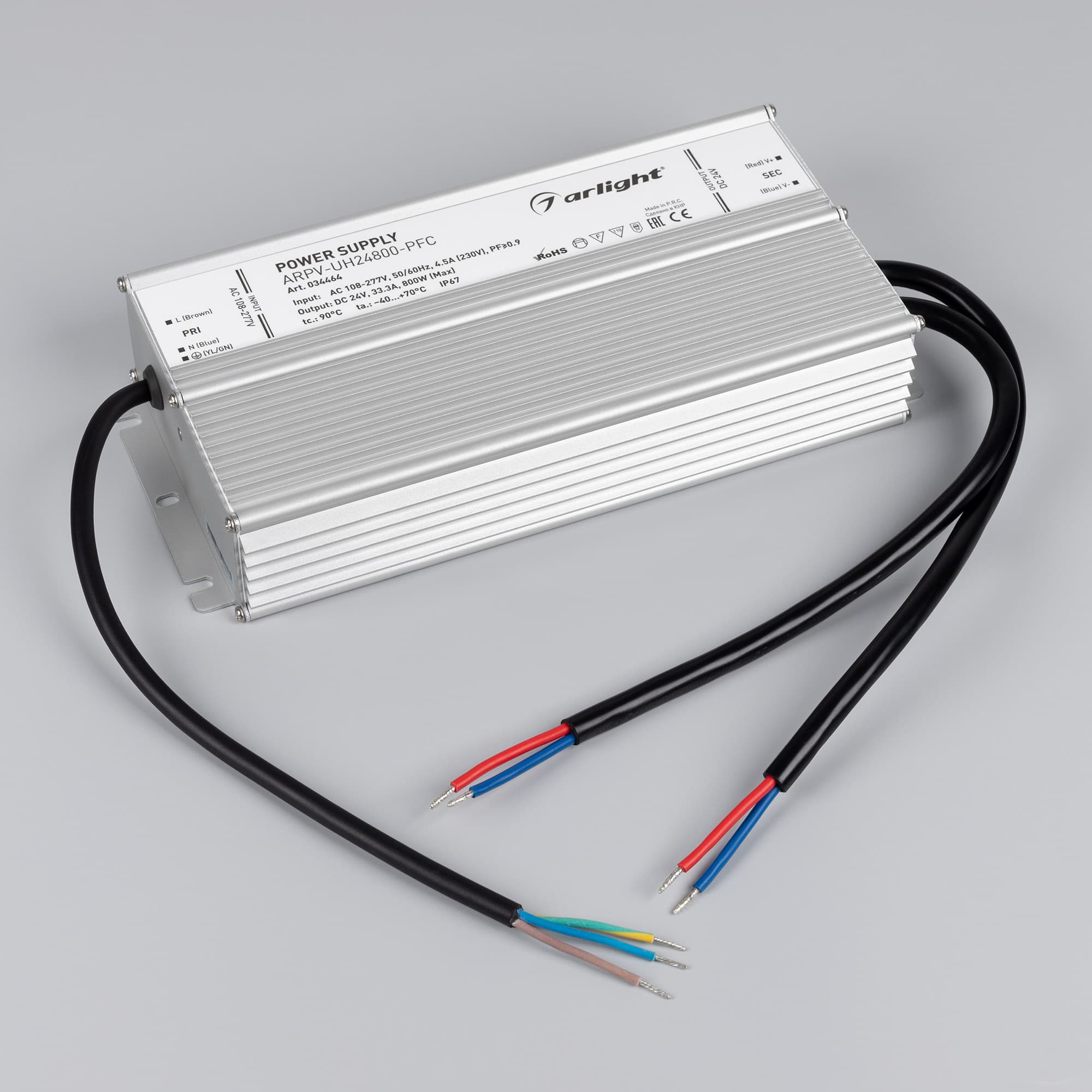 Блок питания ARPV-UH24800-PFC (24V, 33.3A, 800W) (Arlight, IP67 Металл, 7 лет) 034464 — фото 2