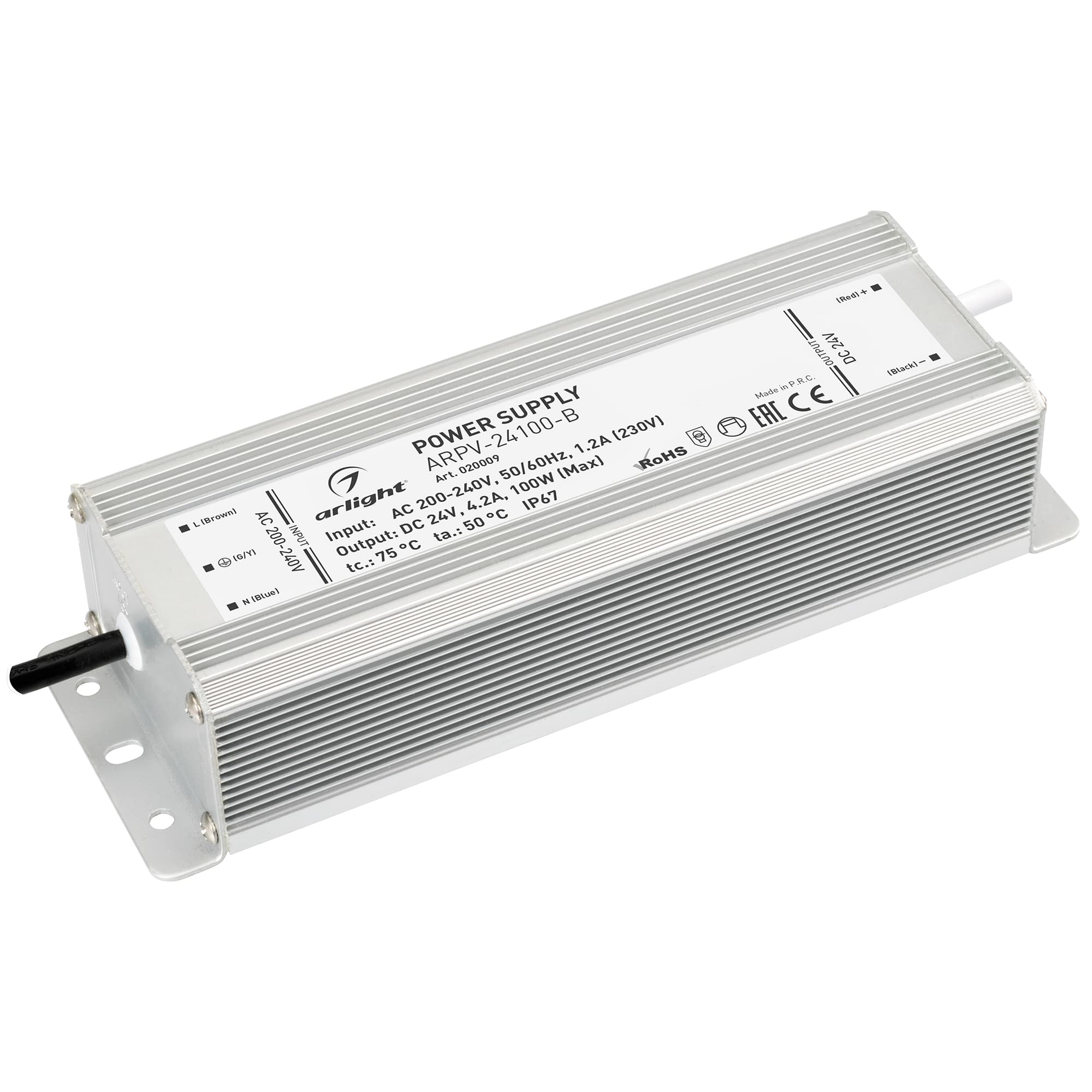 Блок питания ARPV-24100-B (24V, 4.2A, 100W) (Arlight, IP67 Металл, 3 года) 020009